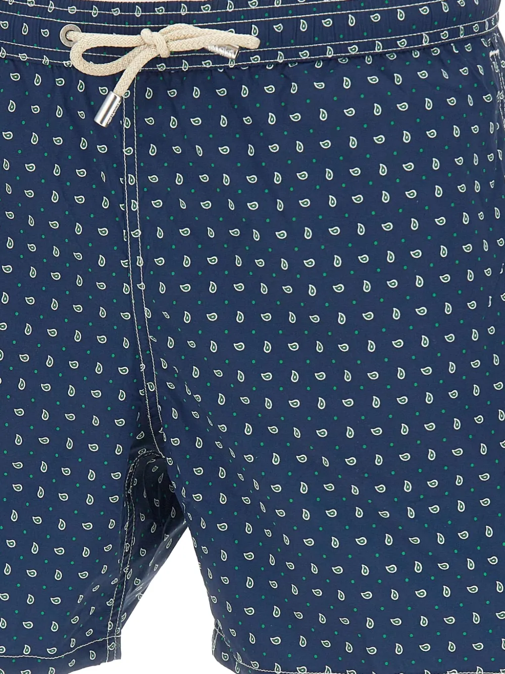 MC2 Saint Barth Lighting Micro zwembroek met paisley-print en trekkoord Blauw