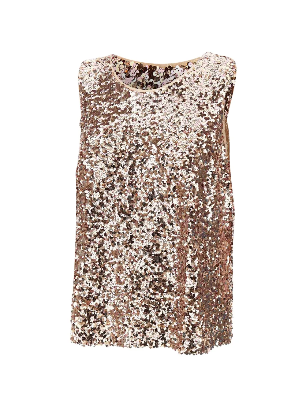 ELENA MIRO` sequin round-neck top - Oro