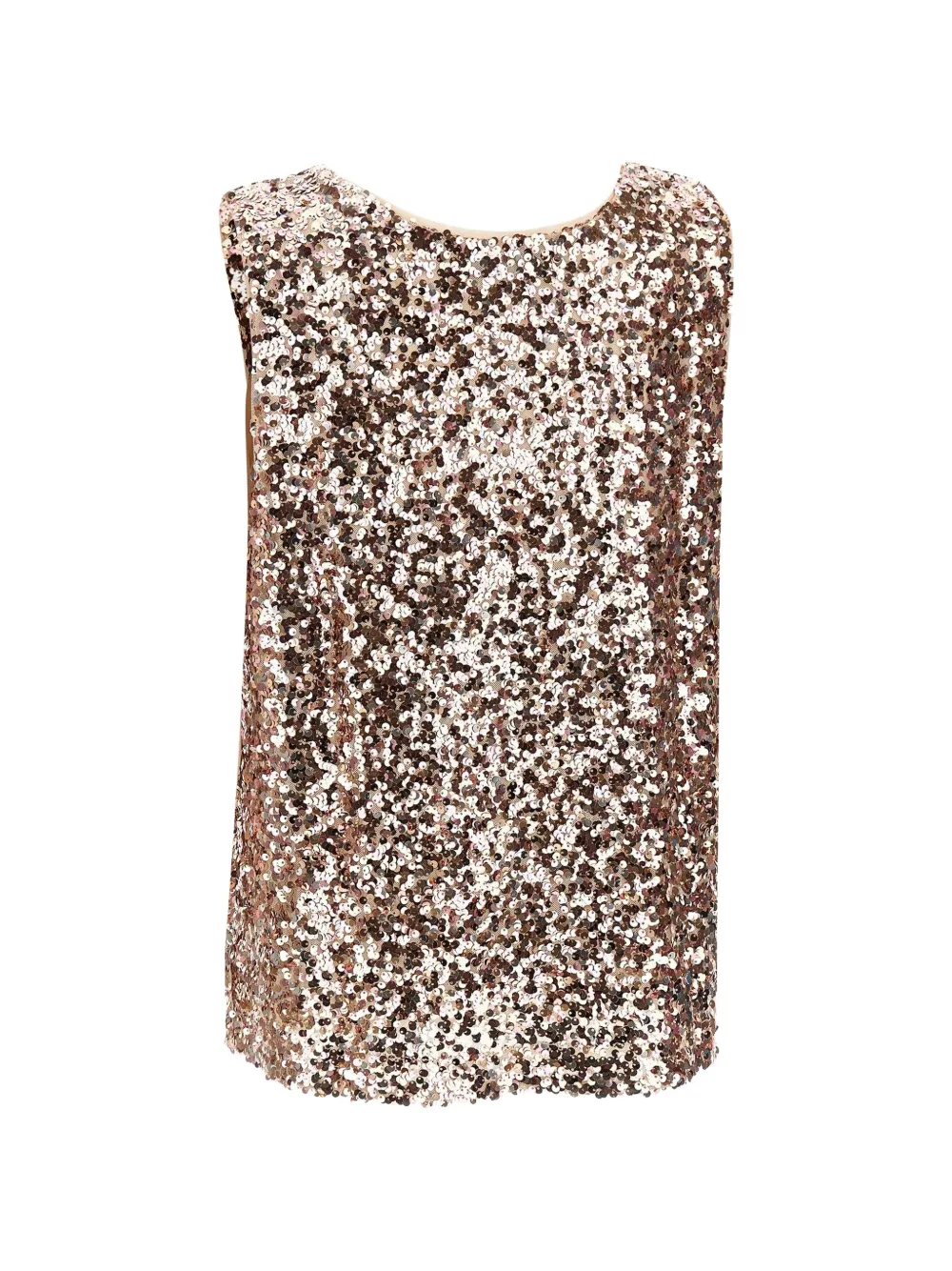  Elena Miro` Sequin Round-neck Top - Gold 