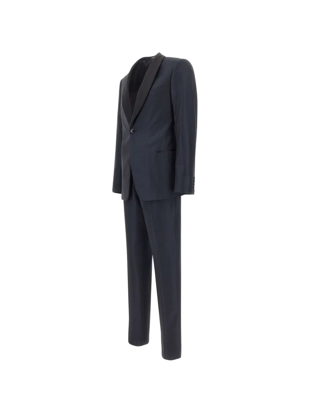 Emporio Armani Pak met enkele rij knopen en sjaalrevers Blauw