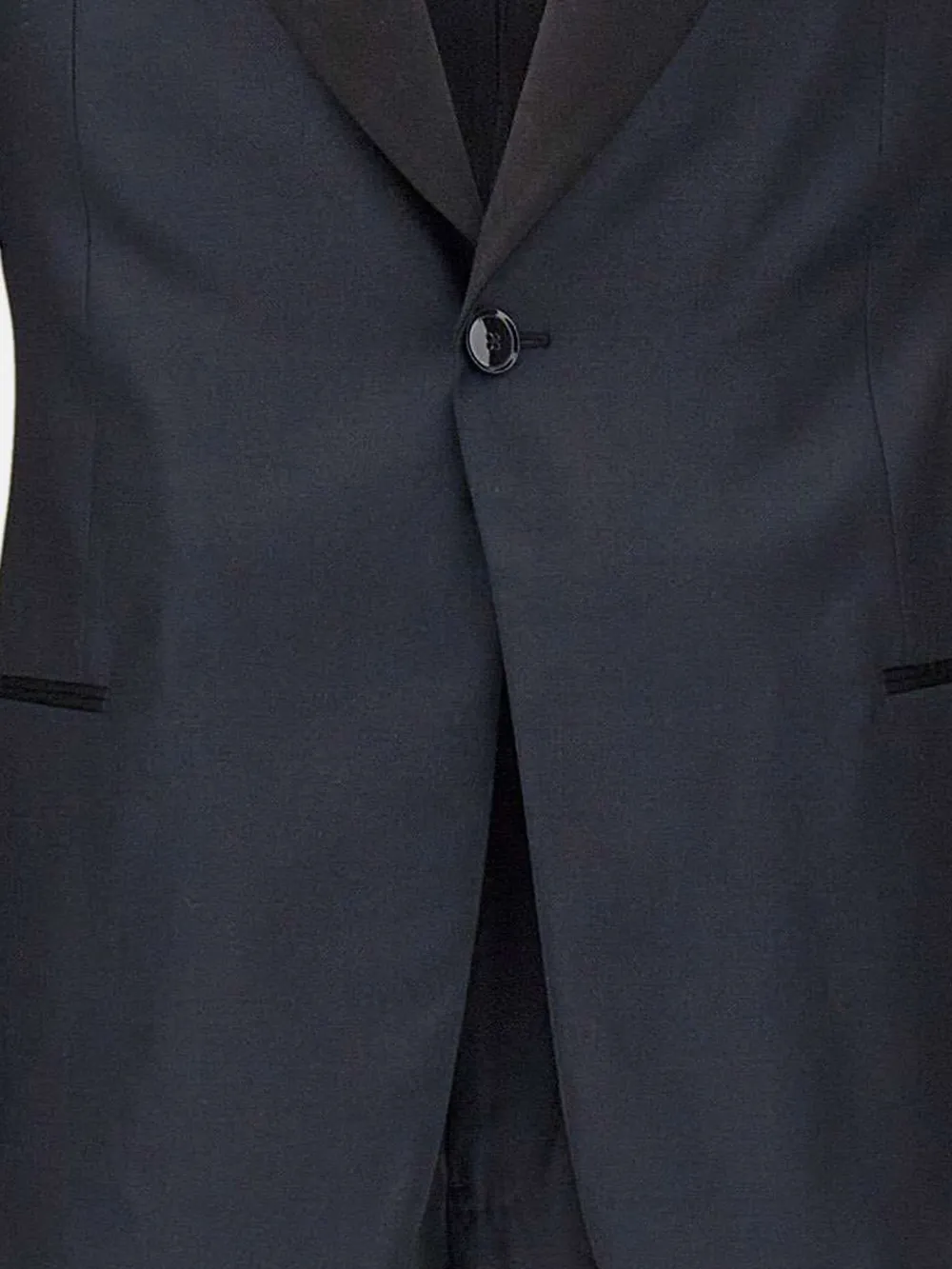 Emporio Armani Pak met enkele rij knopen en sjaalrevers Blauw