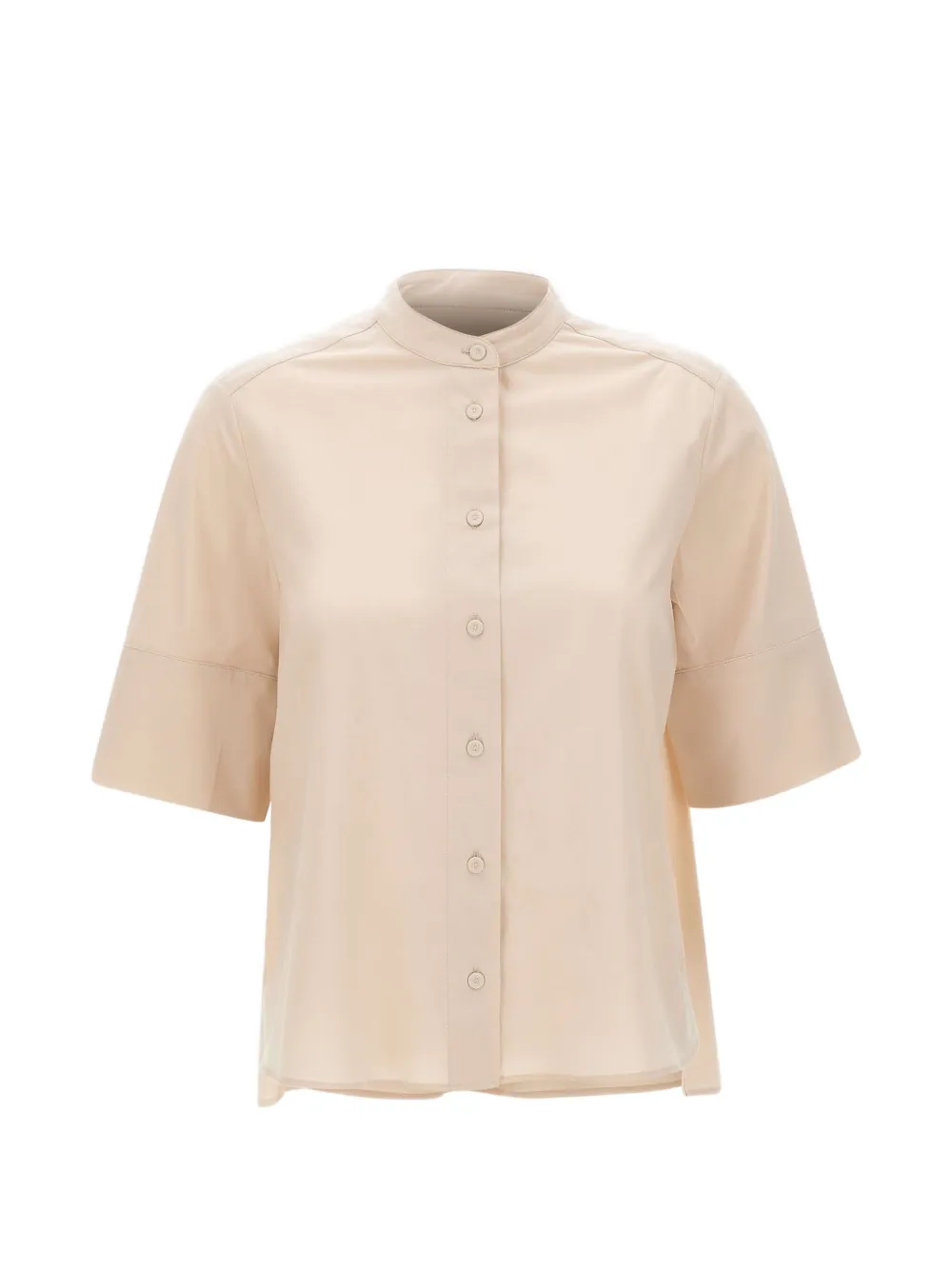 ELENA MIRO` band collar buttoned shirt - Toni neutri
