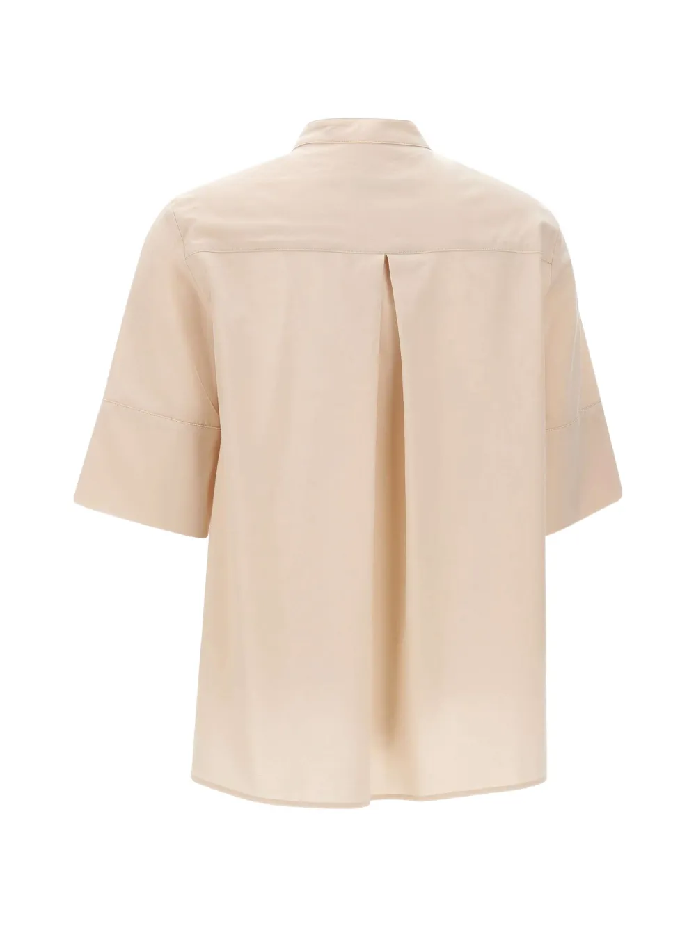  Elena Miro` Band Collar Buttoned Shirt - Neutrals 