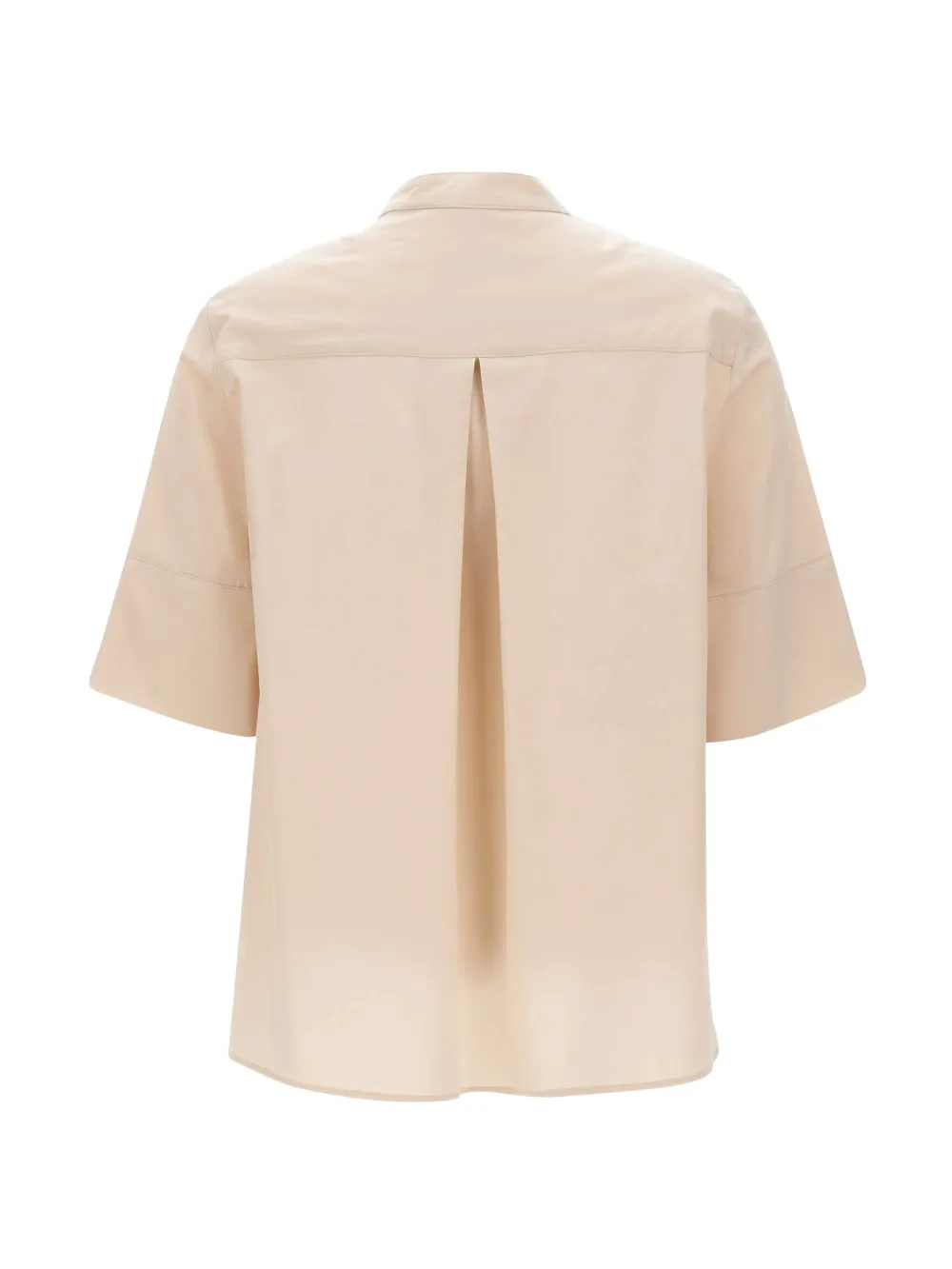  Elena Miro` Band Collar Buttoned Shirt - Neutrals 