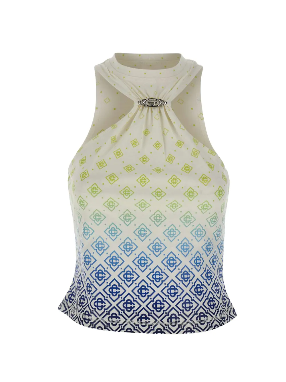 Casablanca Printed Draped monogram draped top - Toni neutri