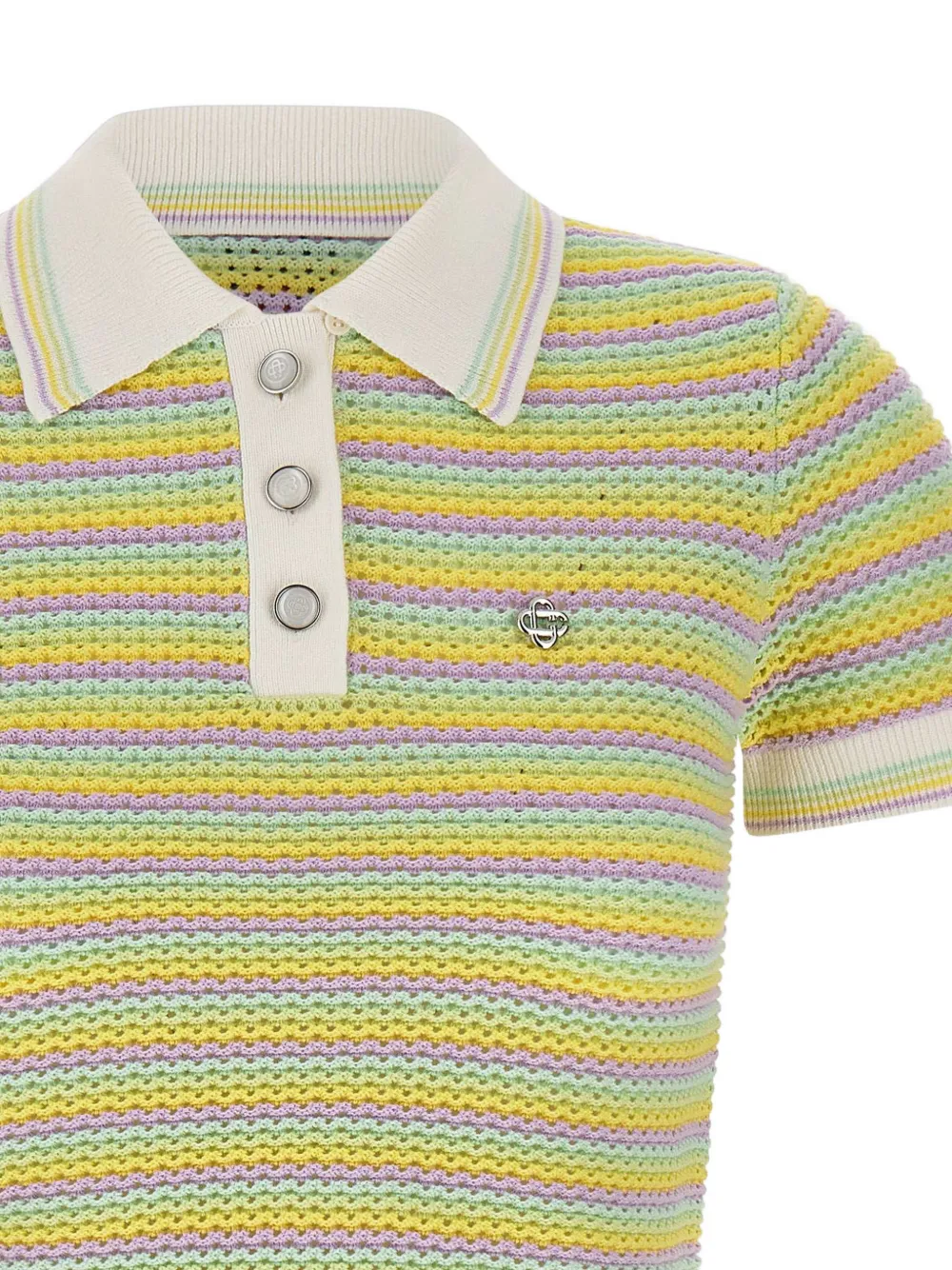 Casablanca Bourgeois gestreept poloshirt met logo Geel
