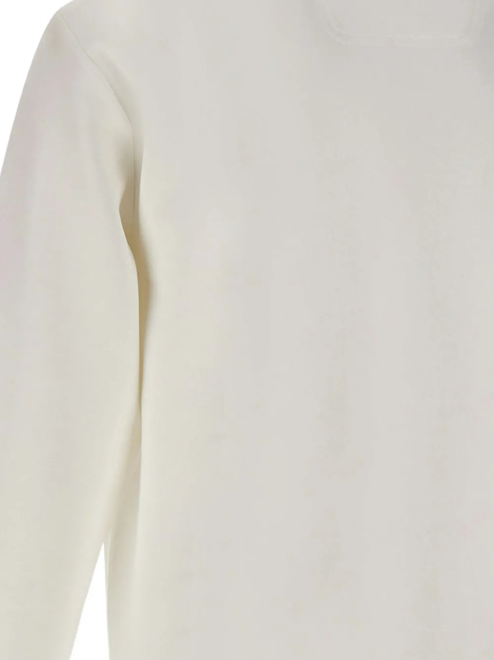 BOSS Sweater van stretch-katoen met tonaal logo Beige