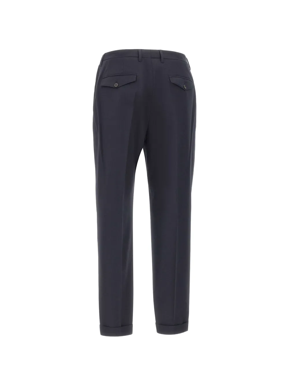 DEVORE Wollen geplooide broek met omslag Blauw