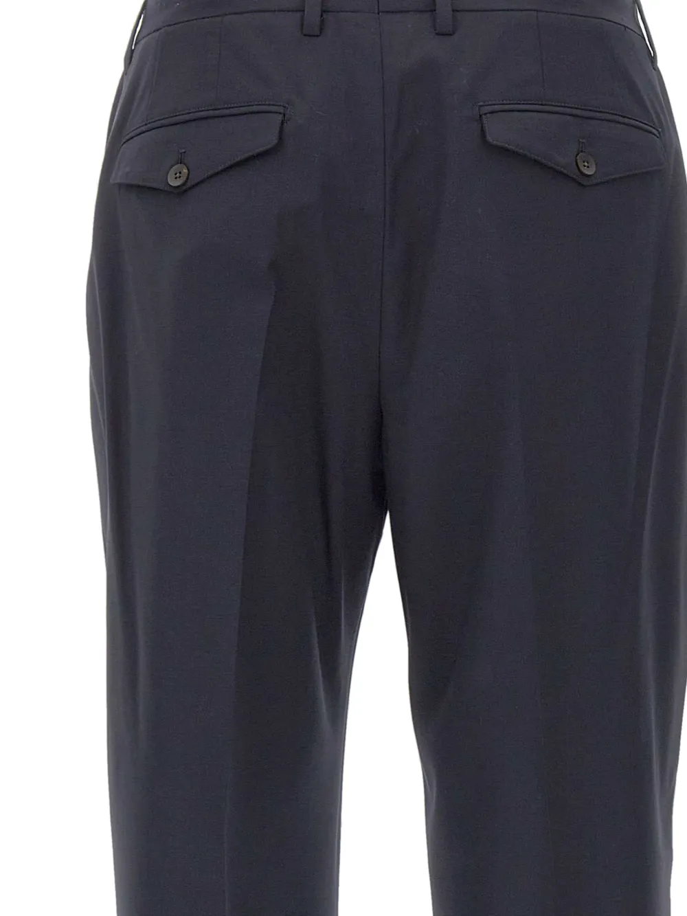 DEVORE Wollen geplooide broek met omslag Blauw