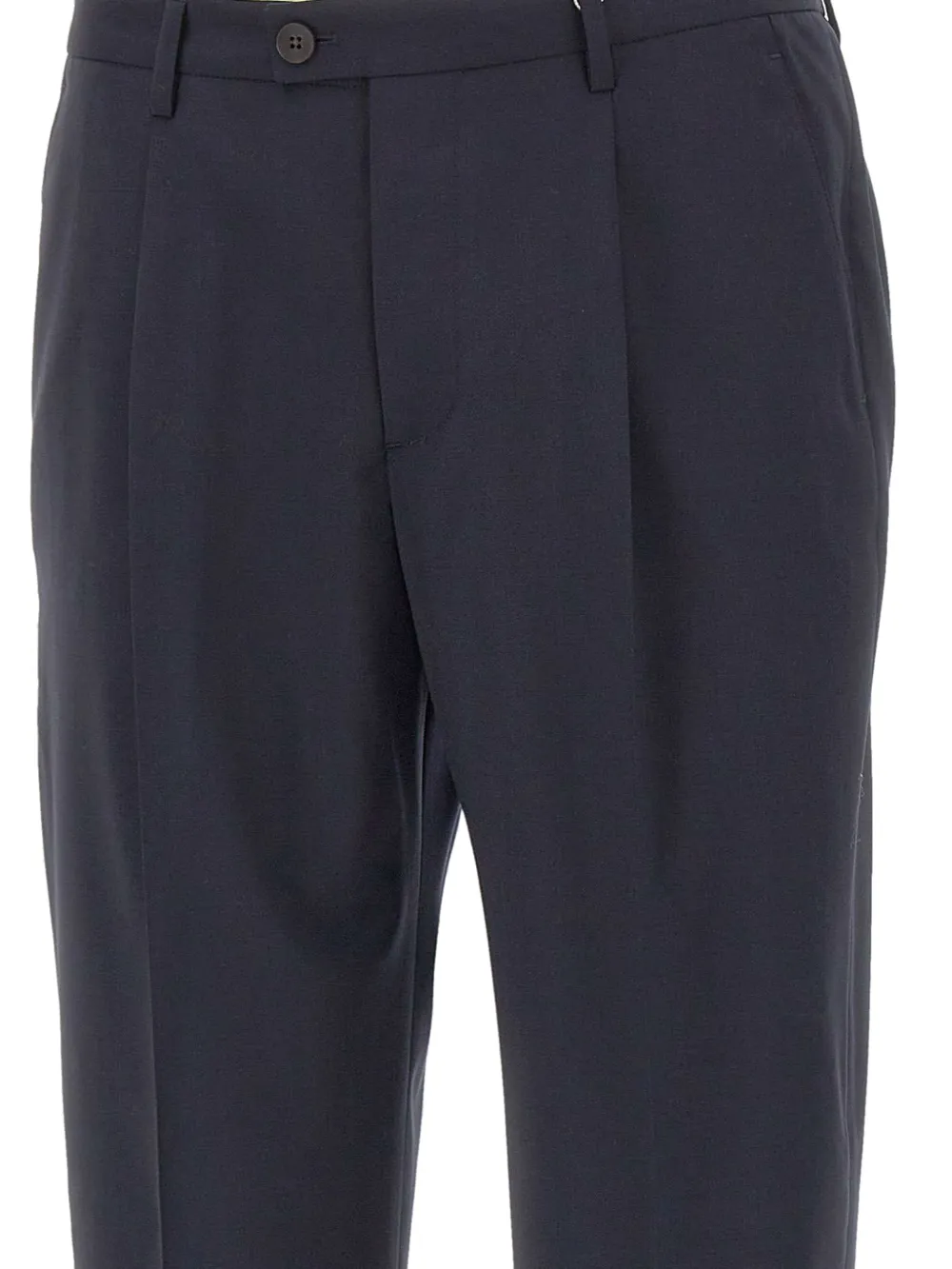 DEVORE Wollen geplooide broek met omslag Blauw