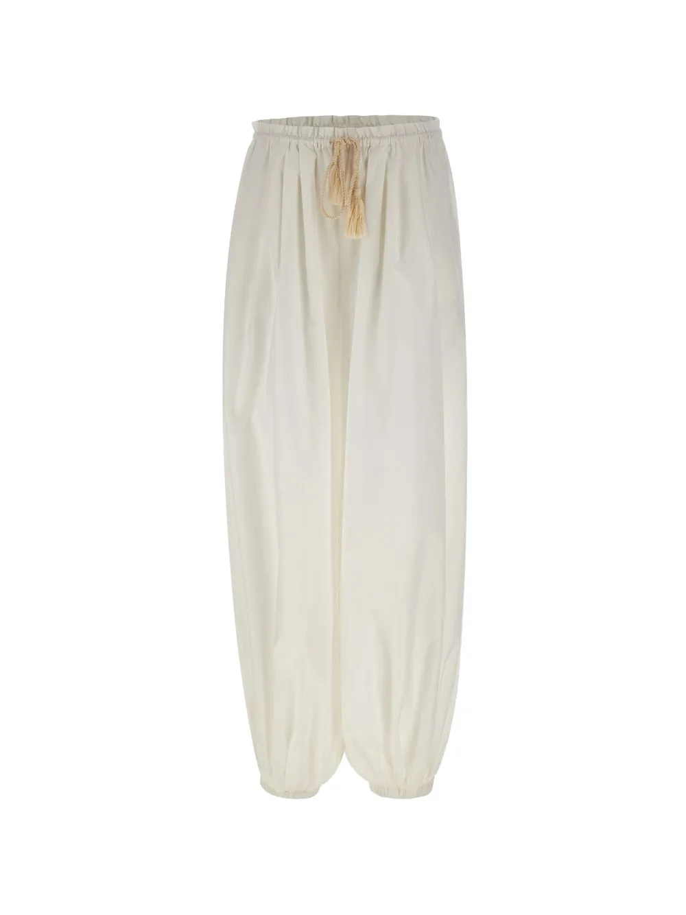 The Garment Bazaar drawstring tassel trousers - Bianco