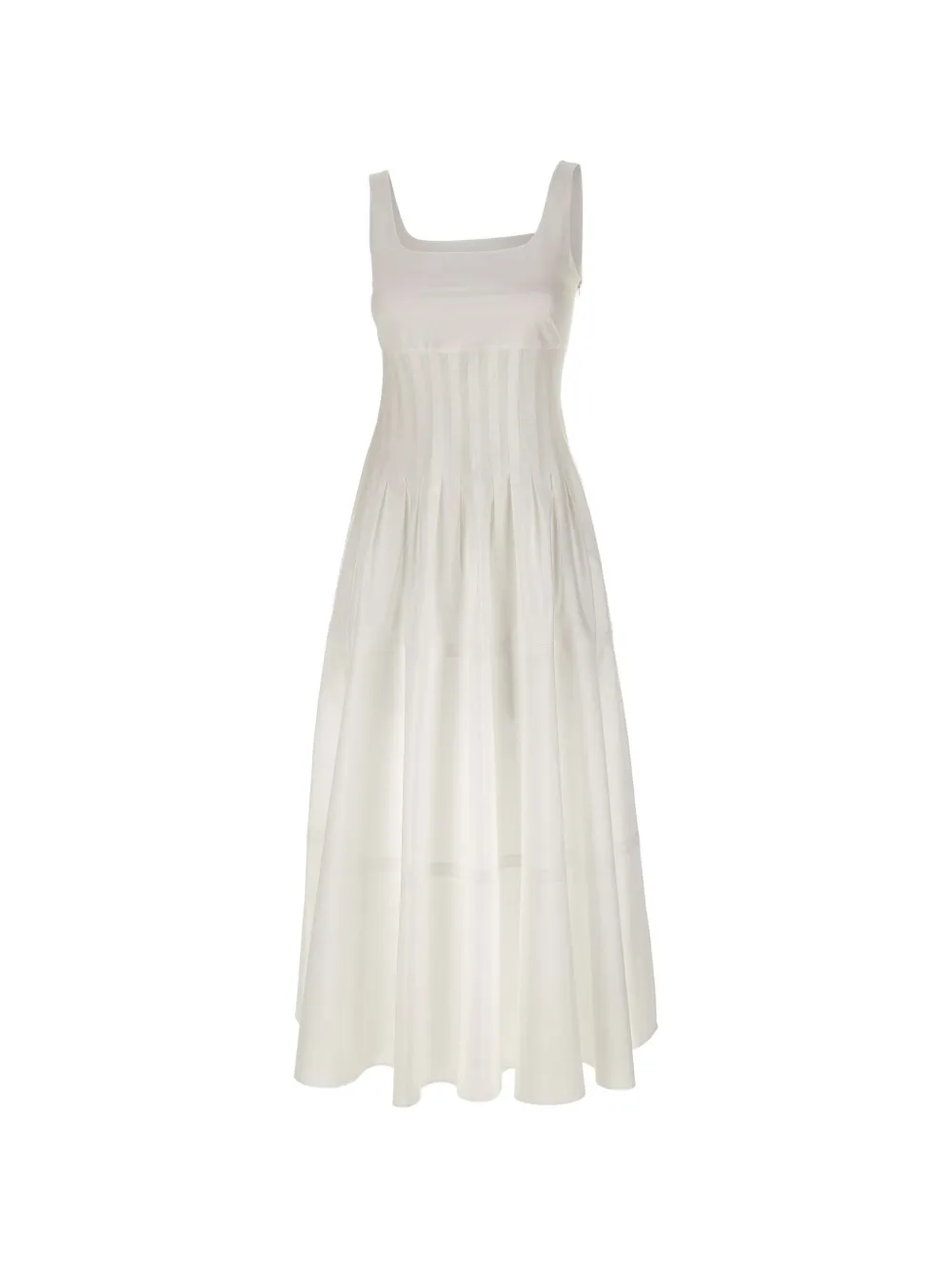 Max Mara square-neck corset midi ress - Bianco