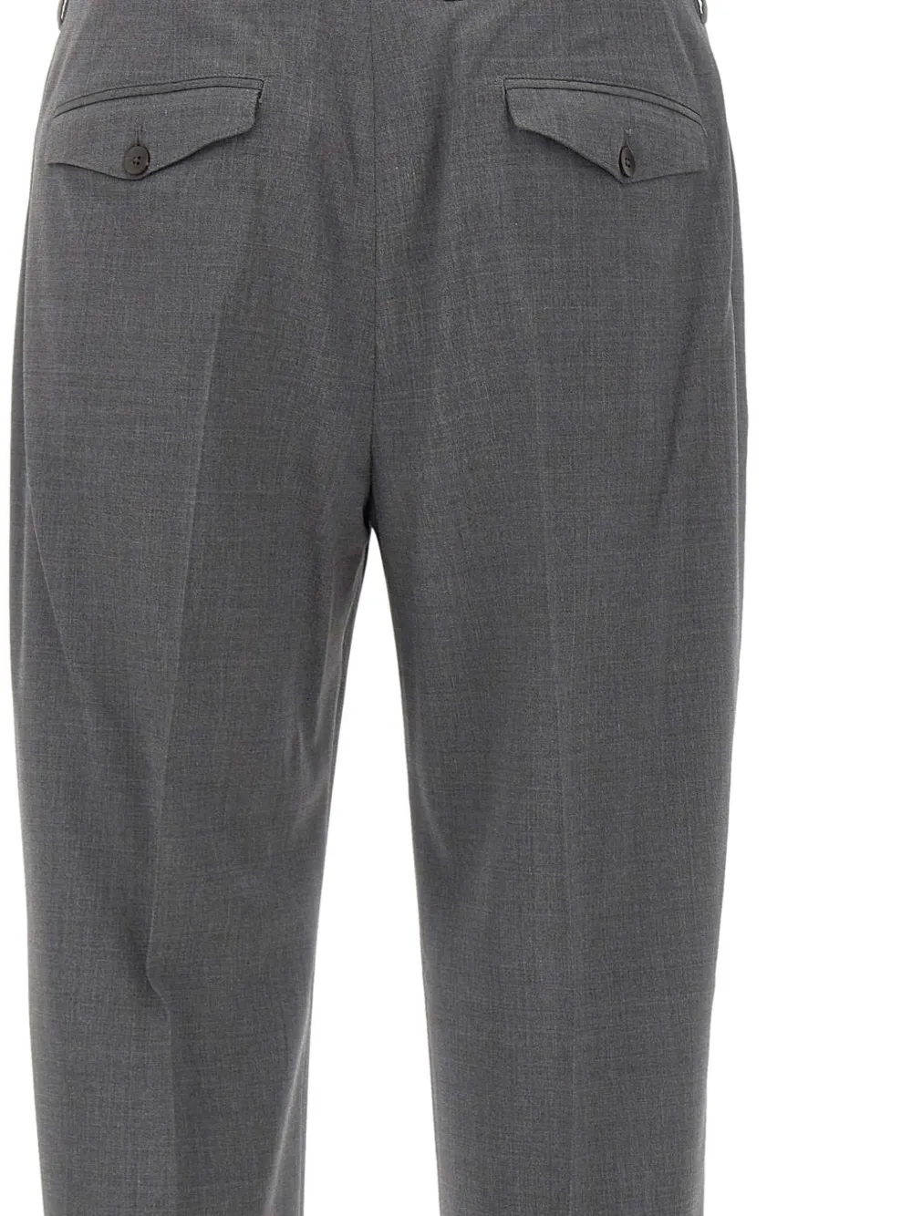 Devore Front-pleats Cuffed Trousers In Gray