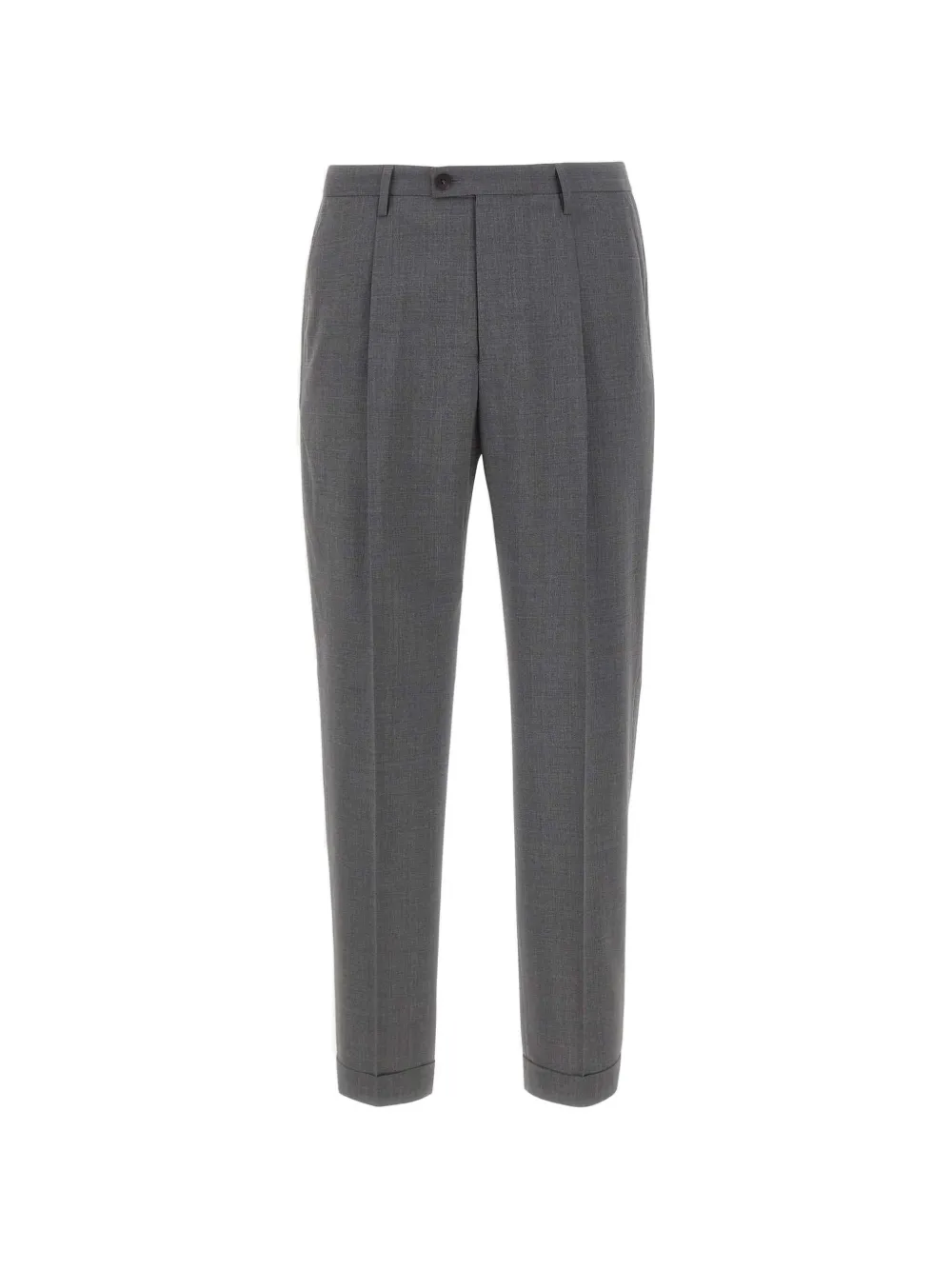 Devore Front-pleats Cuffed Trousers In Gray