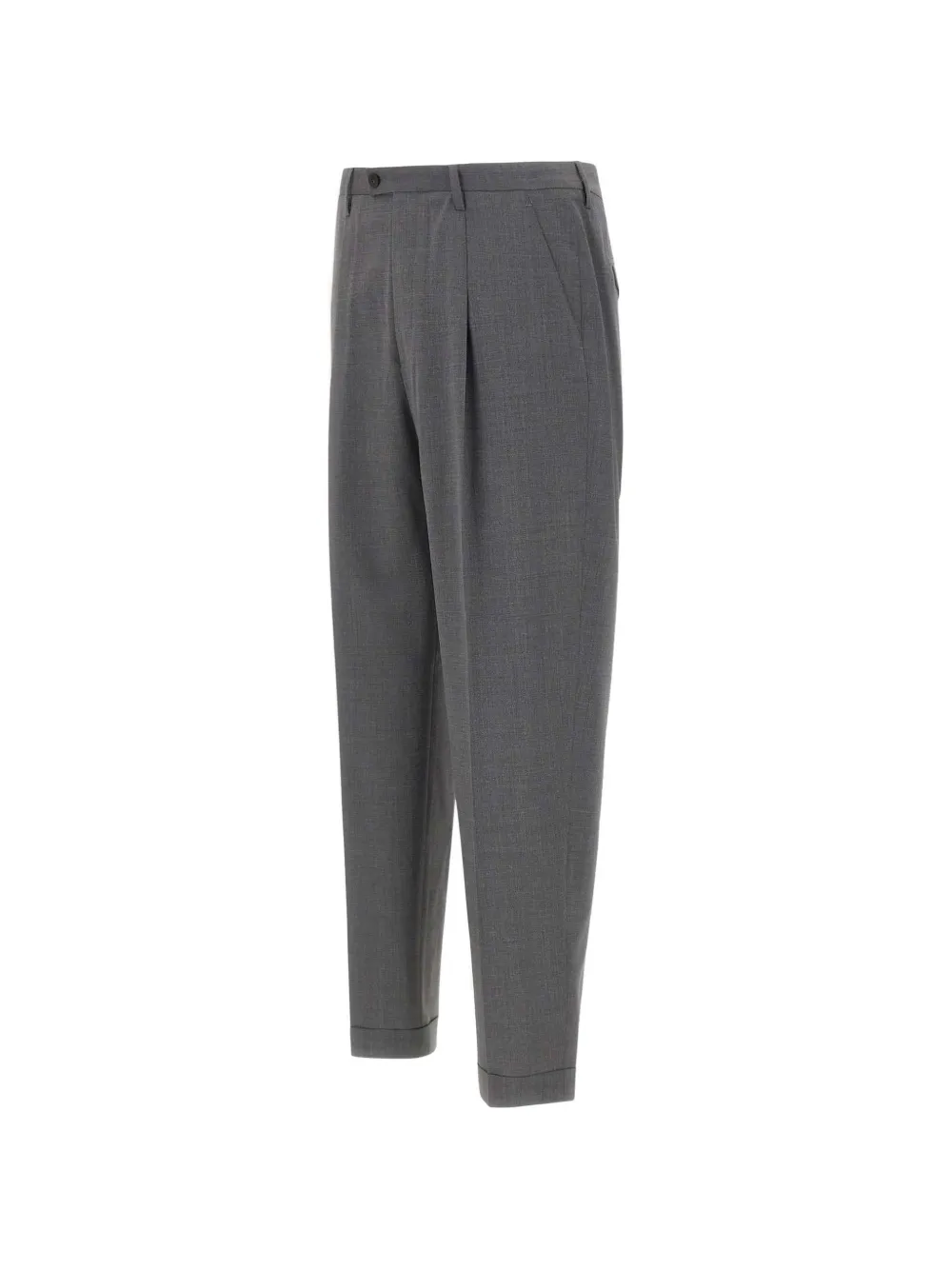 Devore Front-pleats Cuffed Trousers In Gray