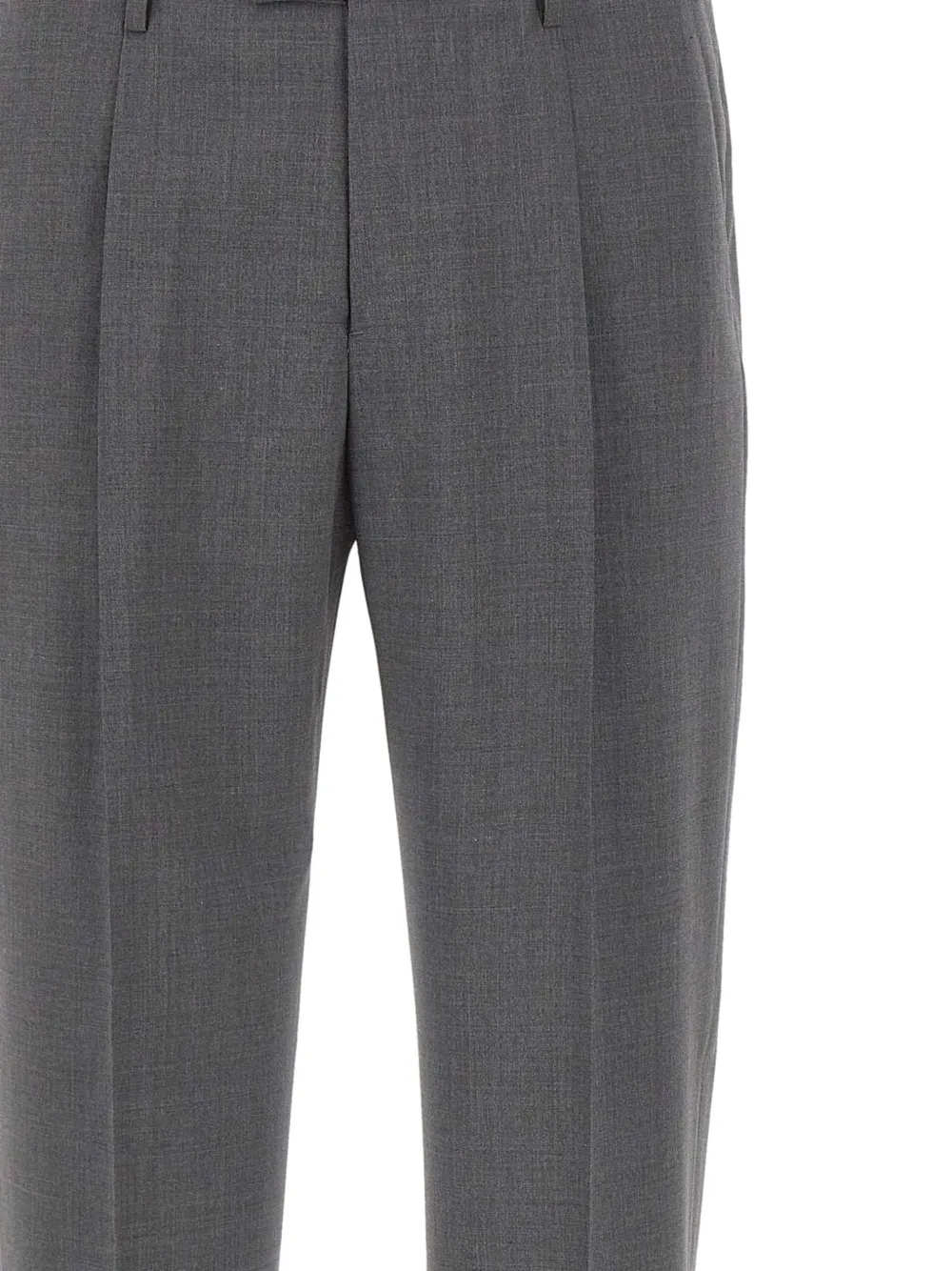 Devore Front-pleats Cuffed Trousers In Gray