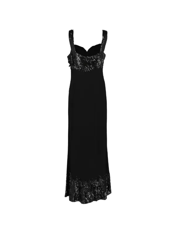 vintage sequin maxi dress 1920s Embroidery Sequin Maxi Dress