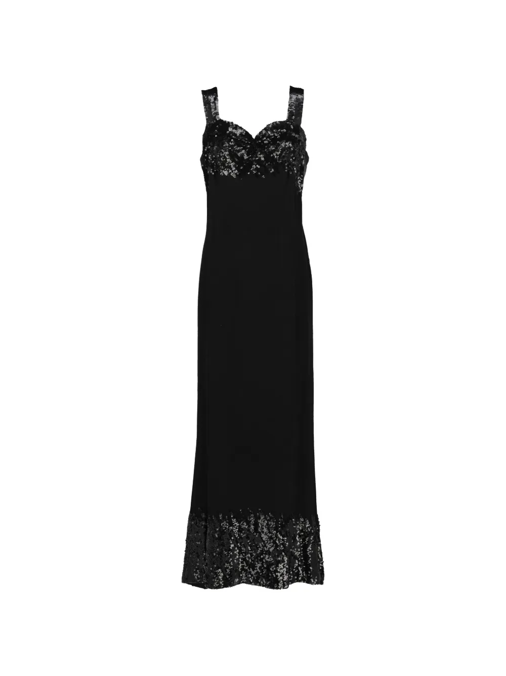 Vintage sequin-embellished maxi dress - Nero