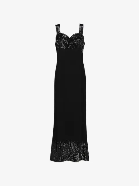 Vintage robe ornée de sequins à coupe longue