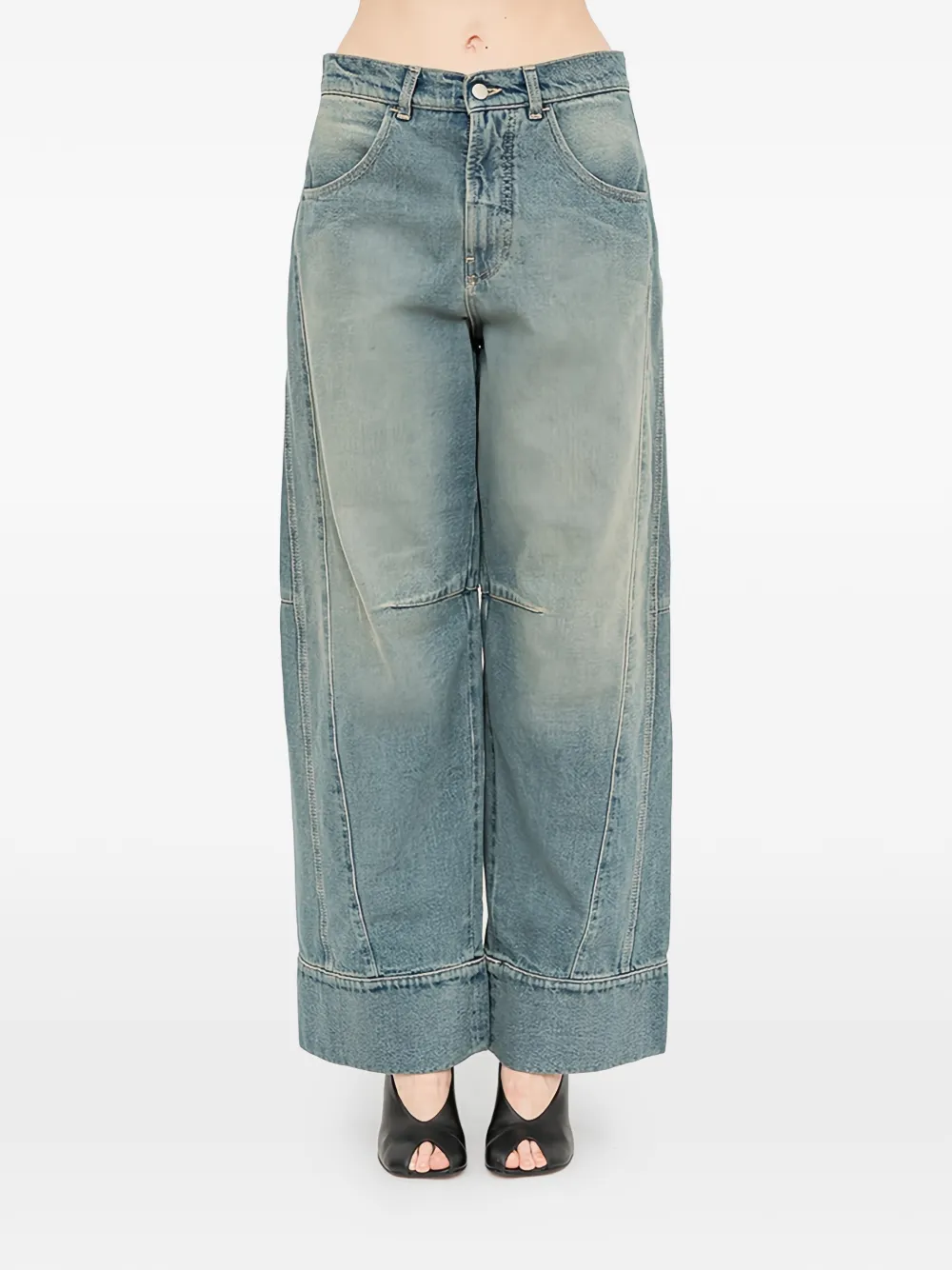 Andrea Ya'aqov high-cuff jeans - Blu