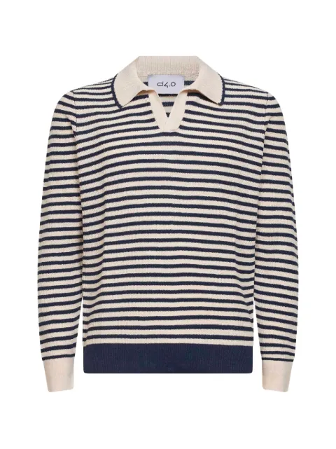 D4.0 striped-pattern polo shirt