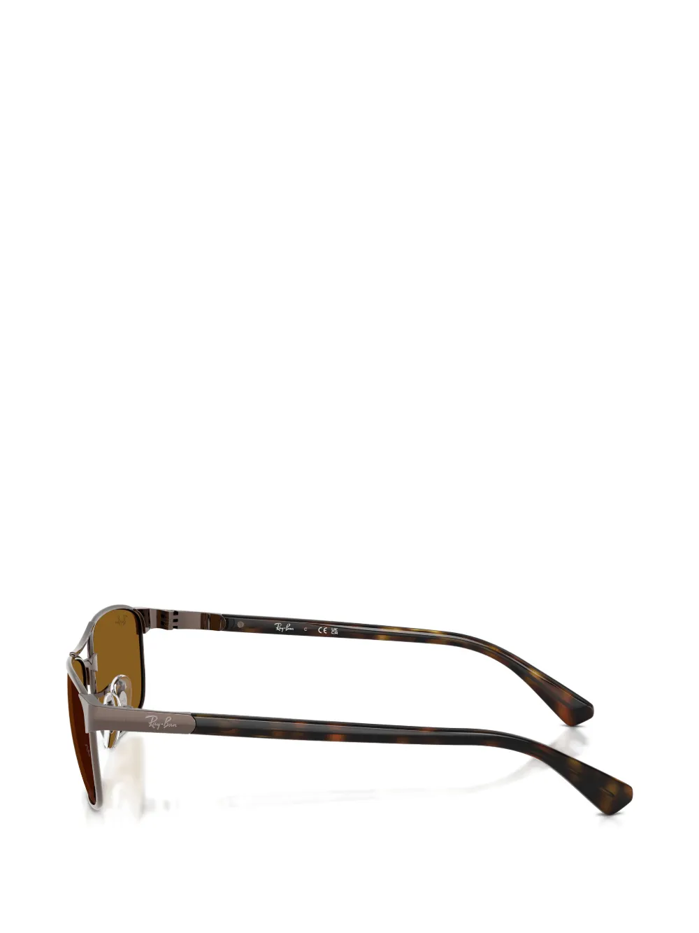 Ray-Ban Zonnebril met rechthoekig montuur Bruin