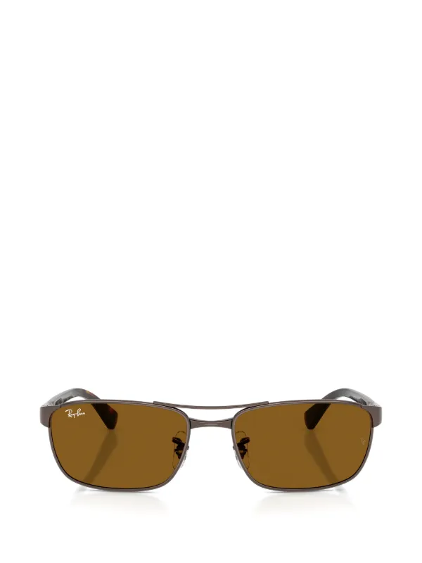 Ray-Ban スクエアフレーム サングラス | ブラウン | FARFETCH JP