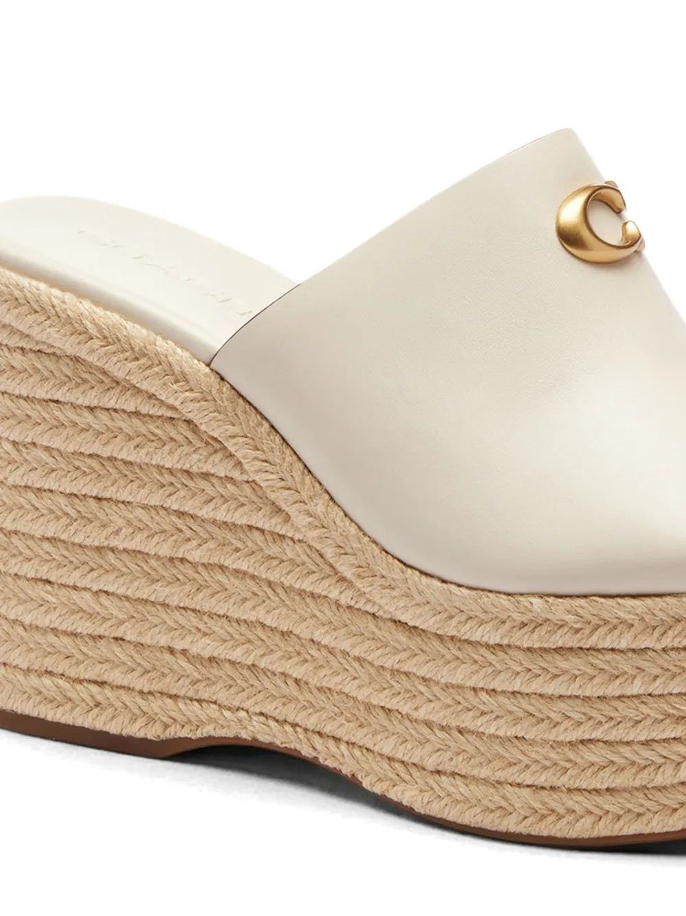 Coach logo-plaque wedge espadrilles Beige