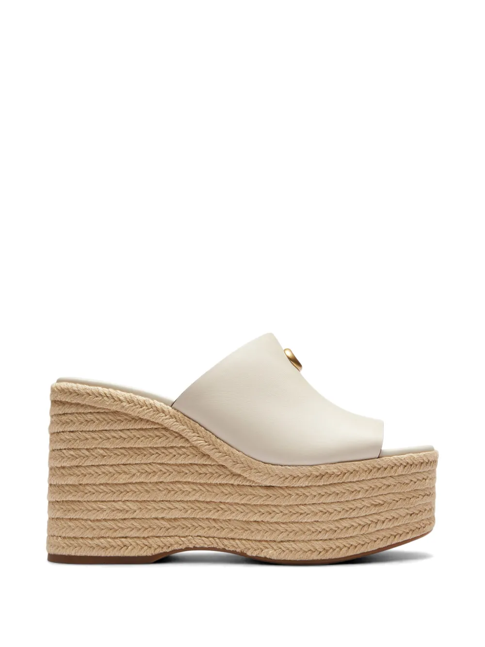 Coach logo-plaque wedge espadrilles Beige