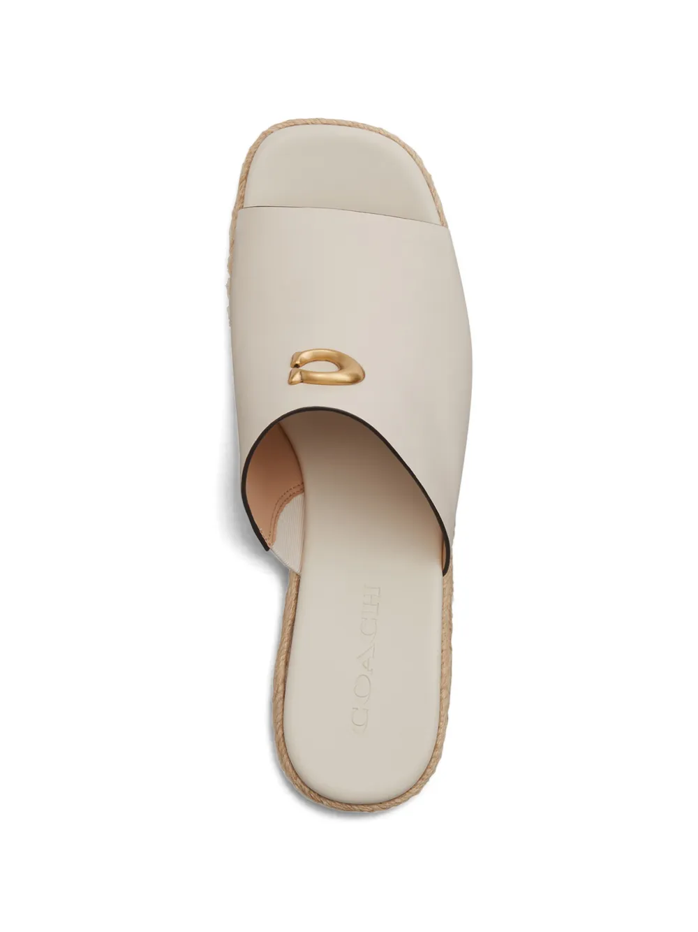 Coach logo-plaque wedge espadrilles Beige