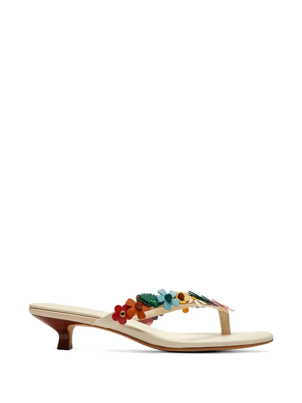 Coach floral-aplique kitten-heel sandals - Nude