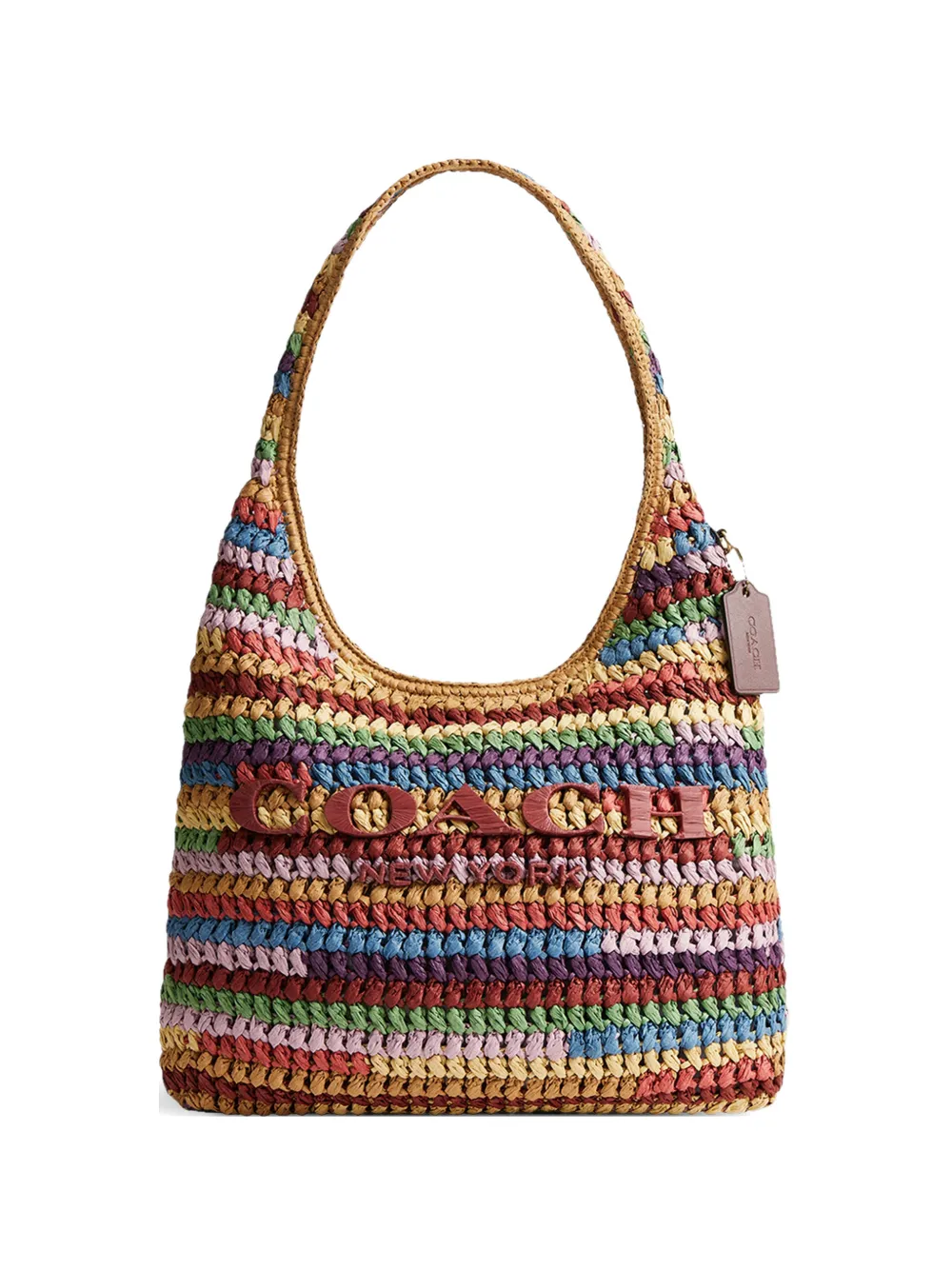 Coach Brooklyn striped woven tote bag - Marrone
