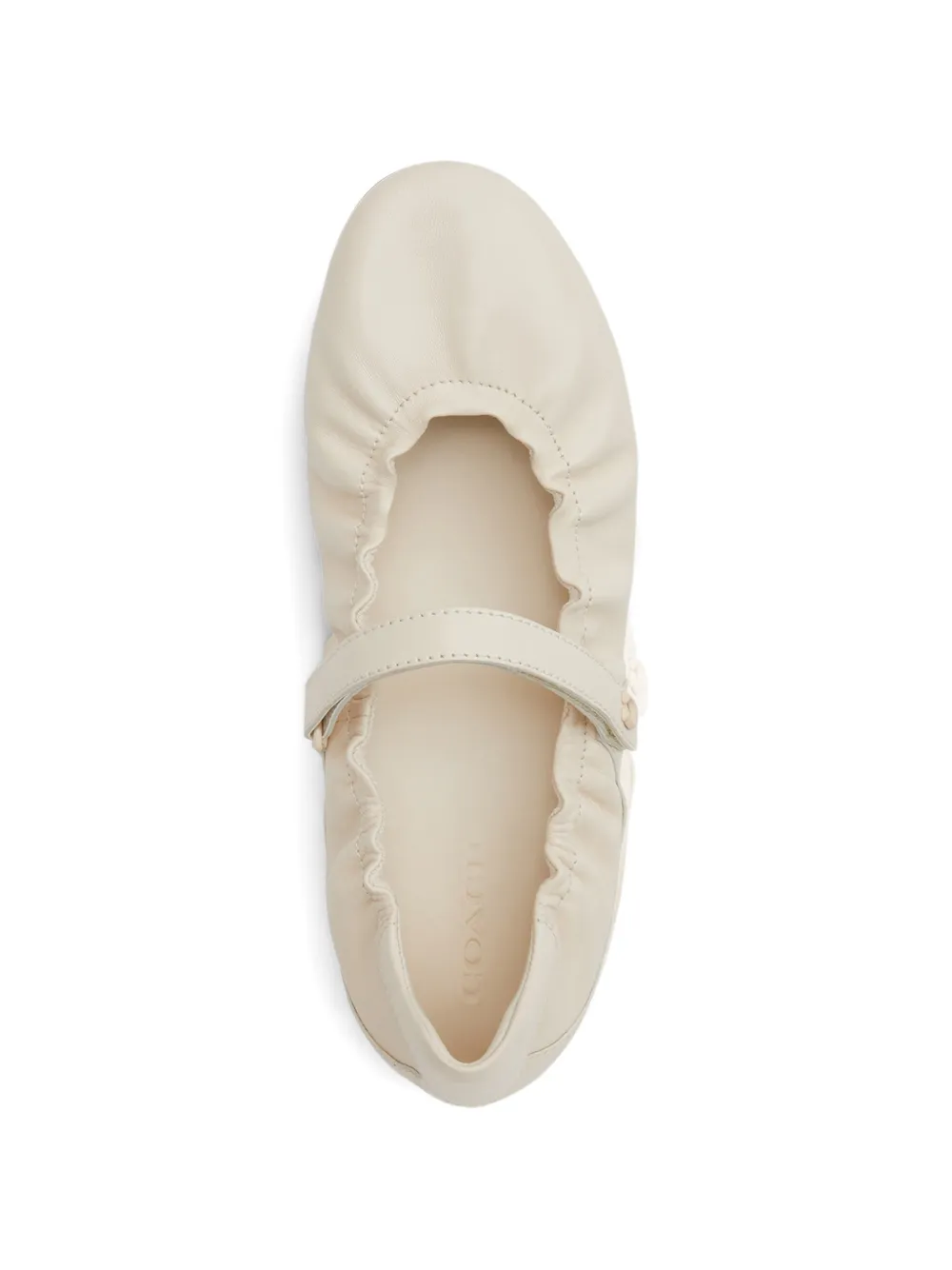 Coach Mary Jane leather ballet flats Beige