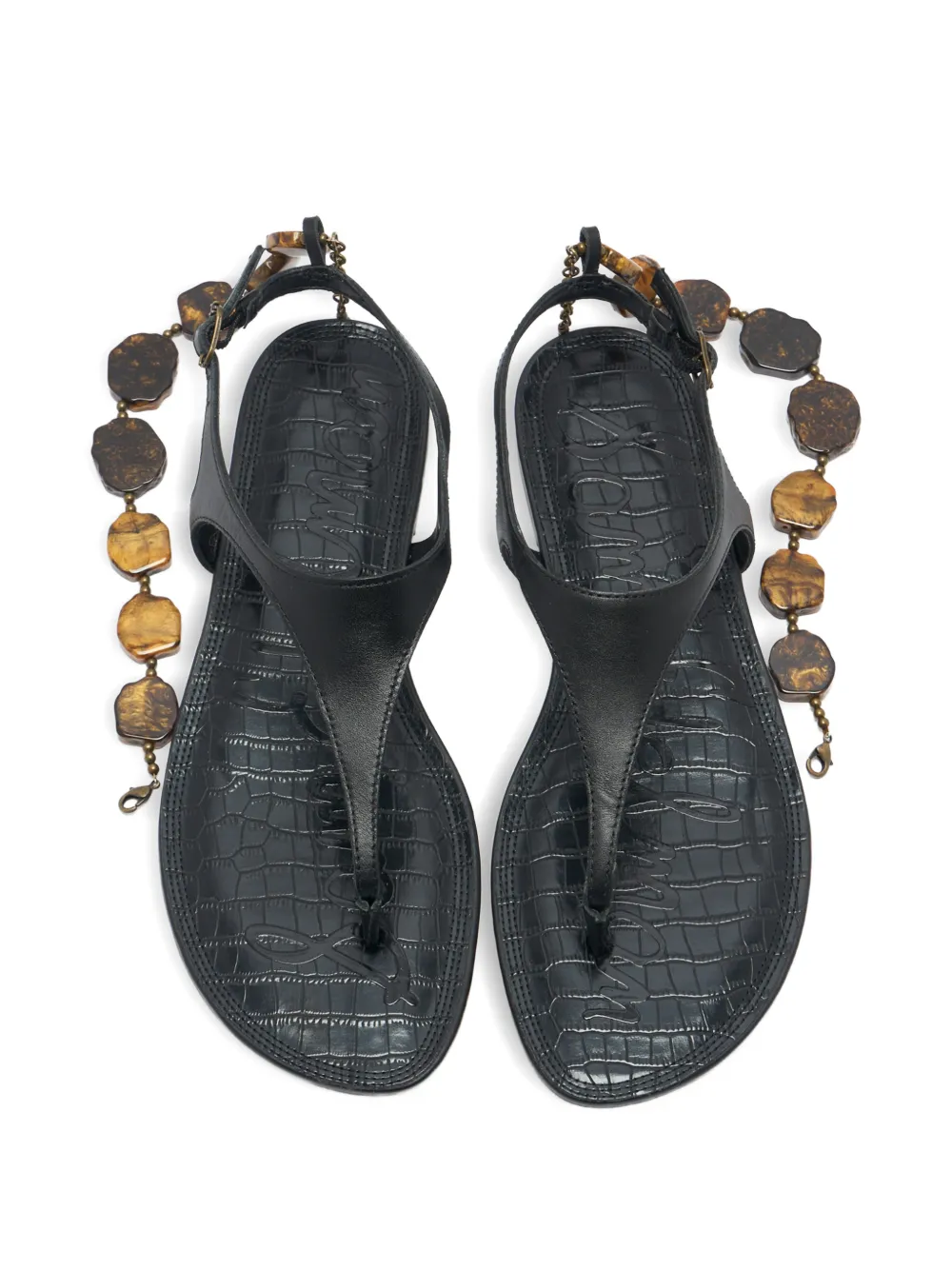 Sam Edelman Canna Thong crocodile-effect sandals Zwart