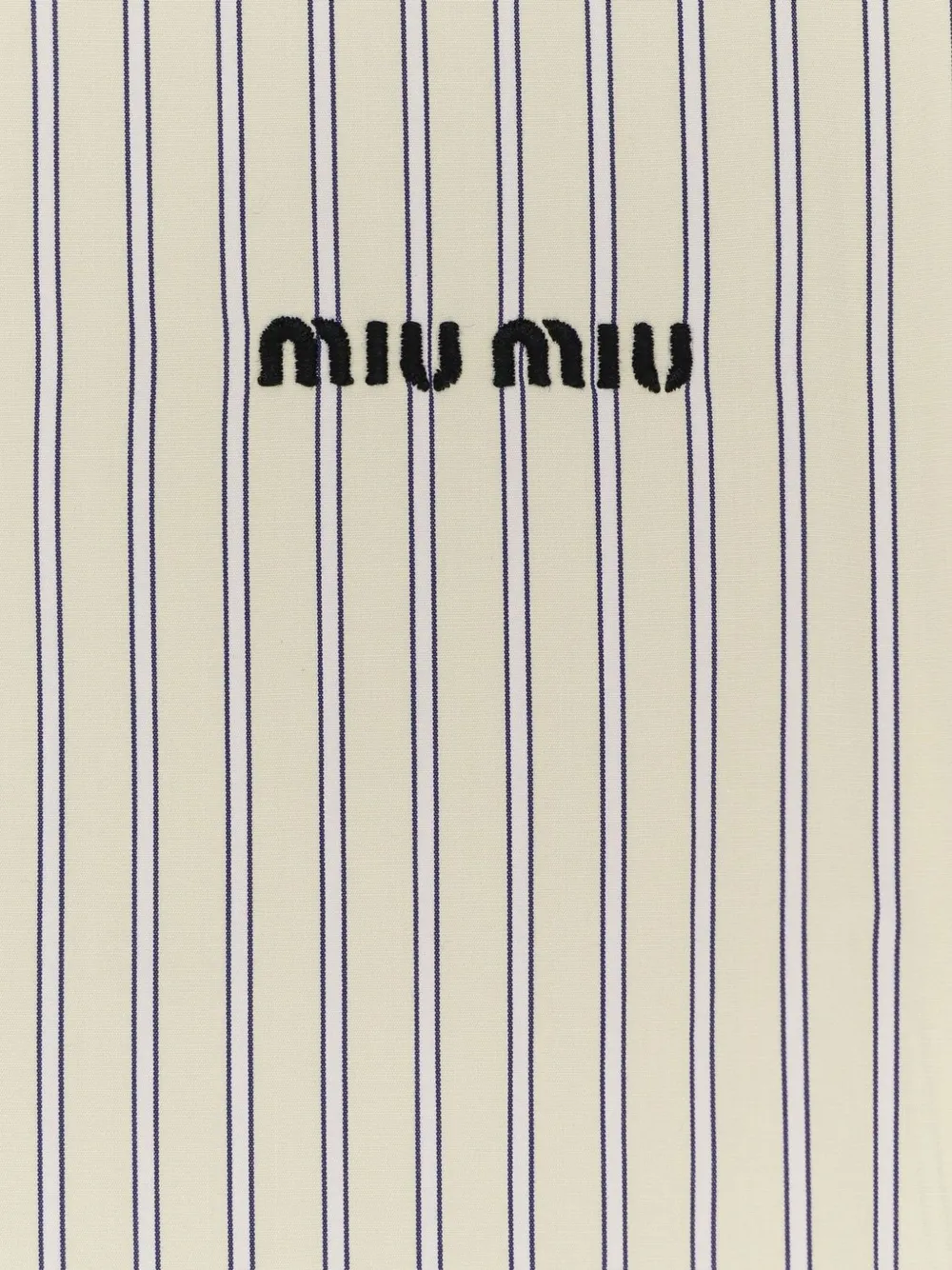  Miu Miu Striped Poplin Shirt - Neutrals 