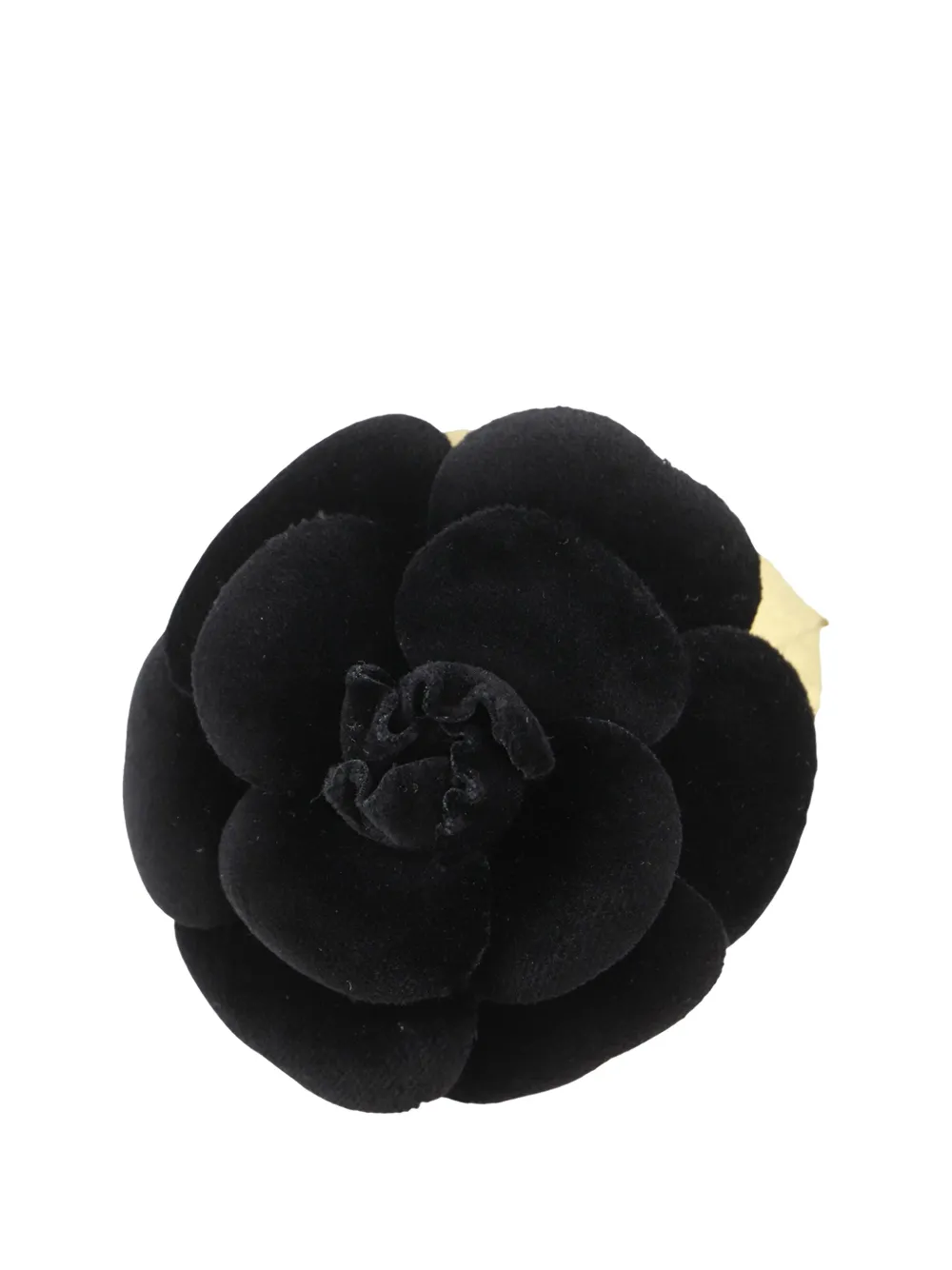 CHANEL Pre-Owned 1970-1980 Velour Camellia Brooch costume brooch - Nero