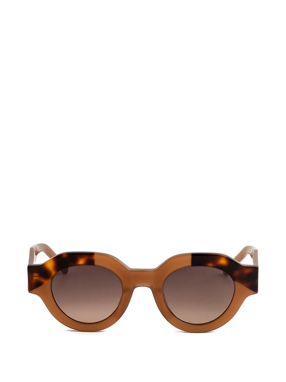 Kaleos Travers geometric tortoiseshell-detail sunglasses - Nude
