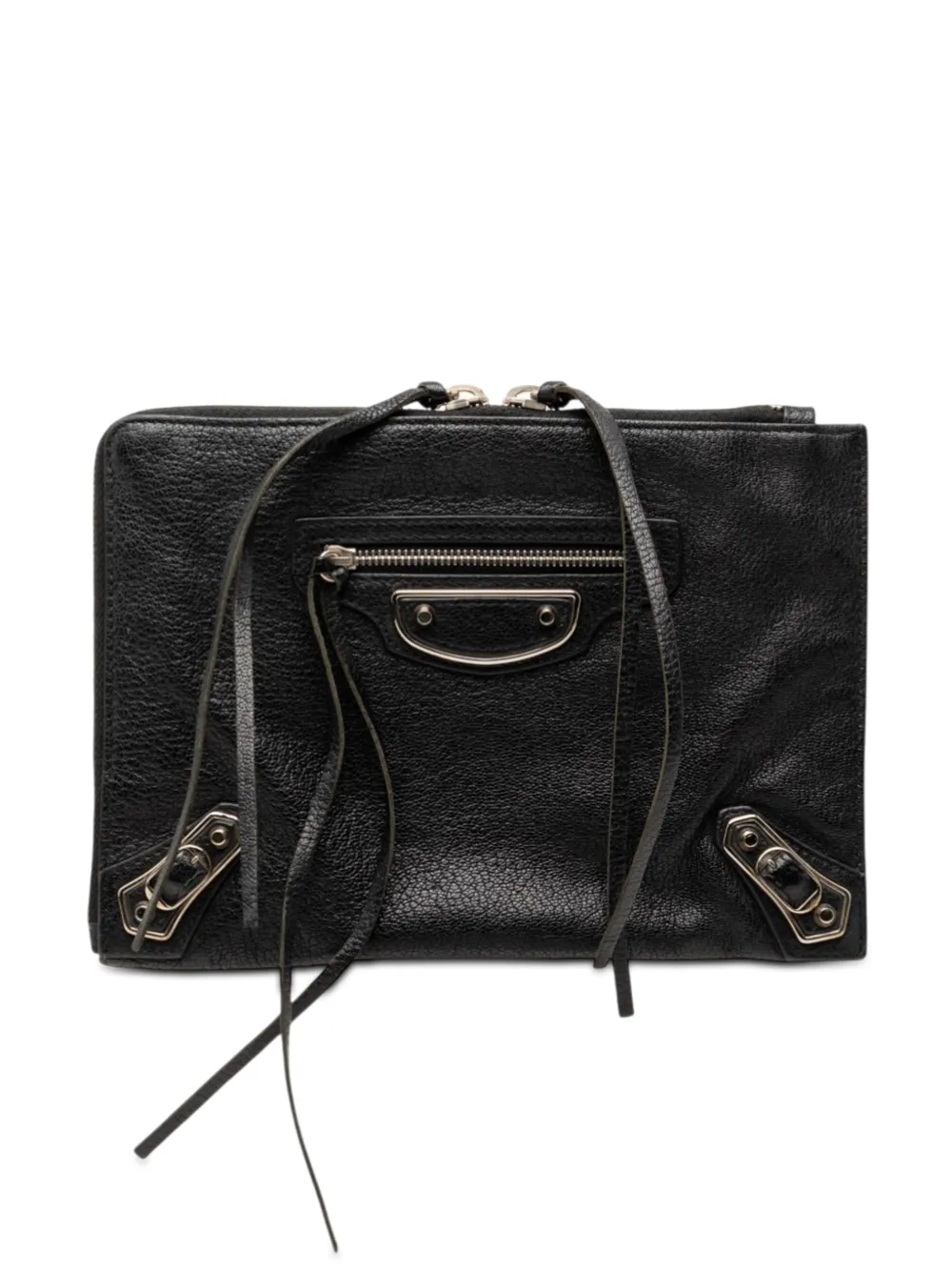 Balenciaga Pre-Owned 2014 Chevre Motocross Classic Metallic Edge clutch bag - Nero