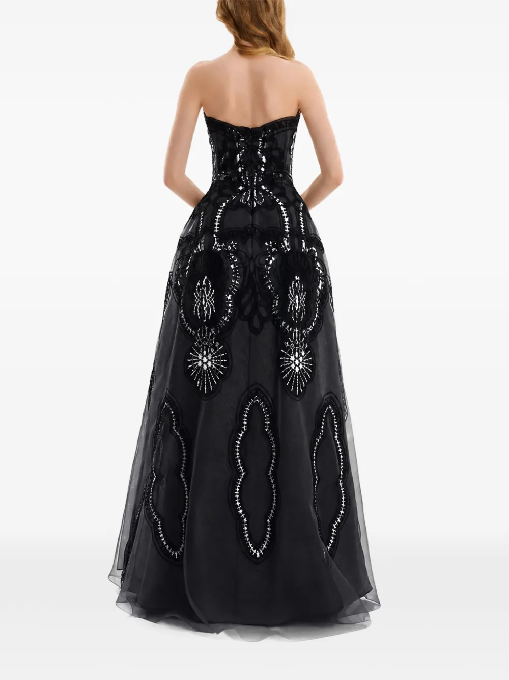 Gemy Maalouf Strapless midi-jurk Zwart