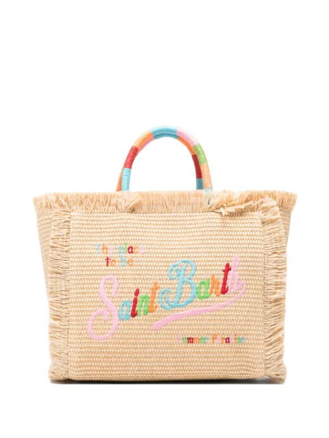 MC2 Saint Barth embroidered-logo frayed tote bag