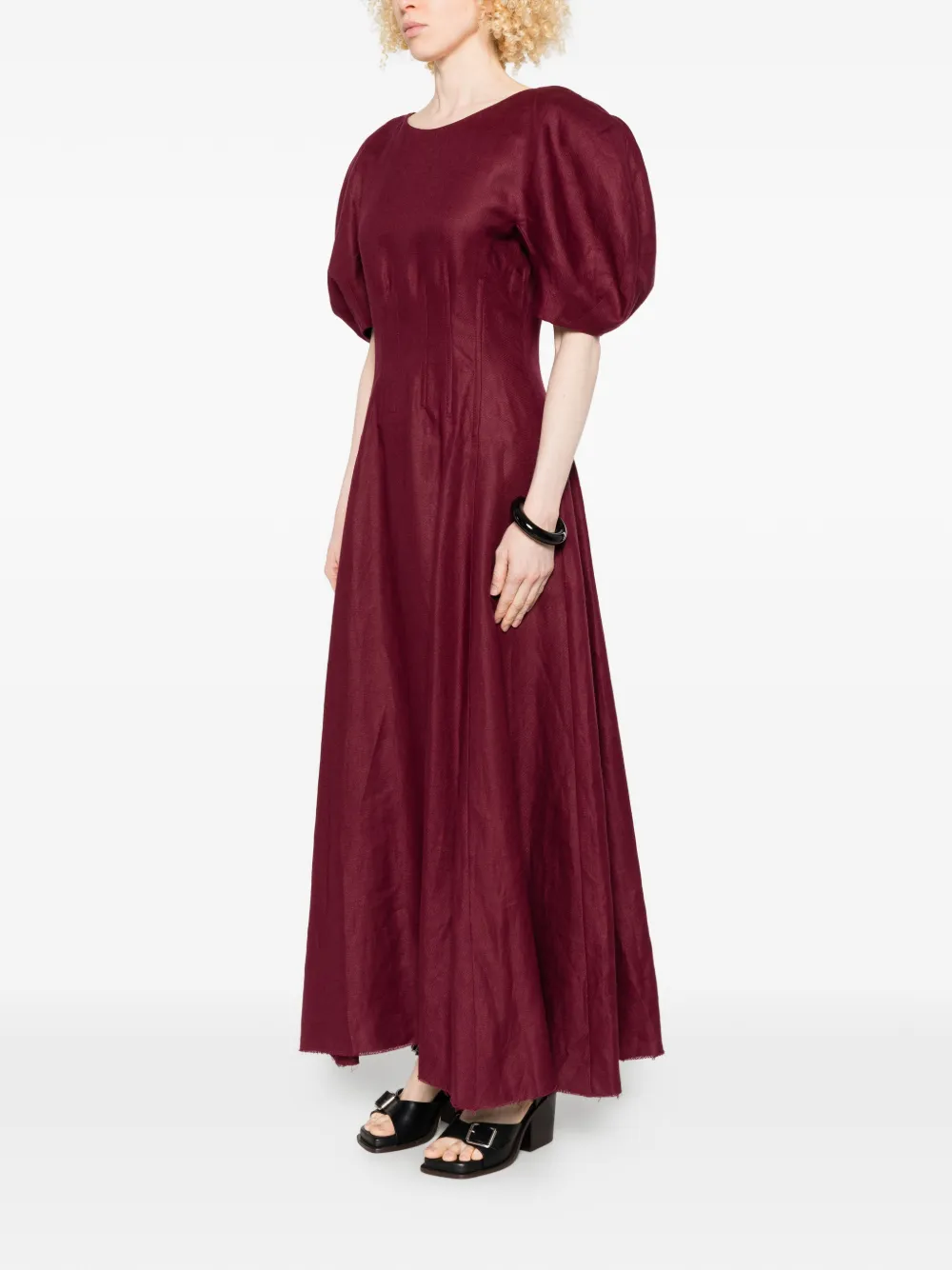 Gabriela Hearst Maxi-jurk met pofmouwen Rood