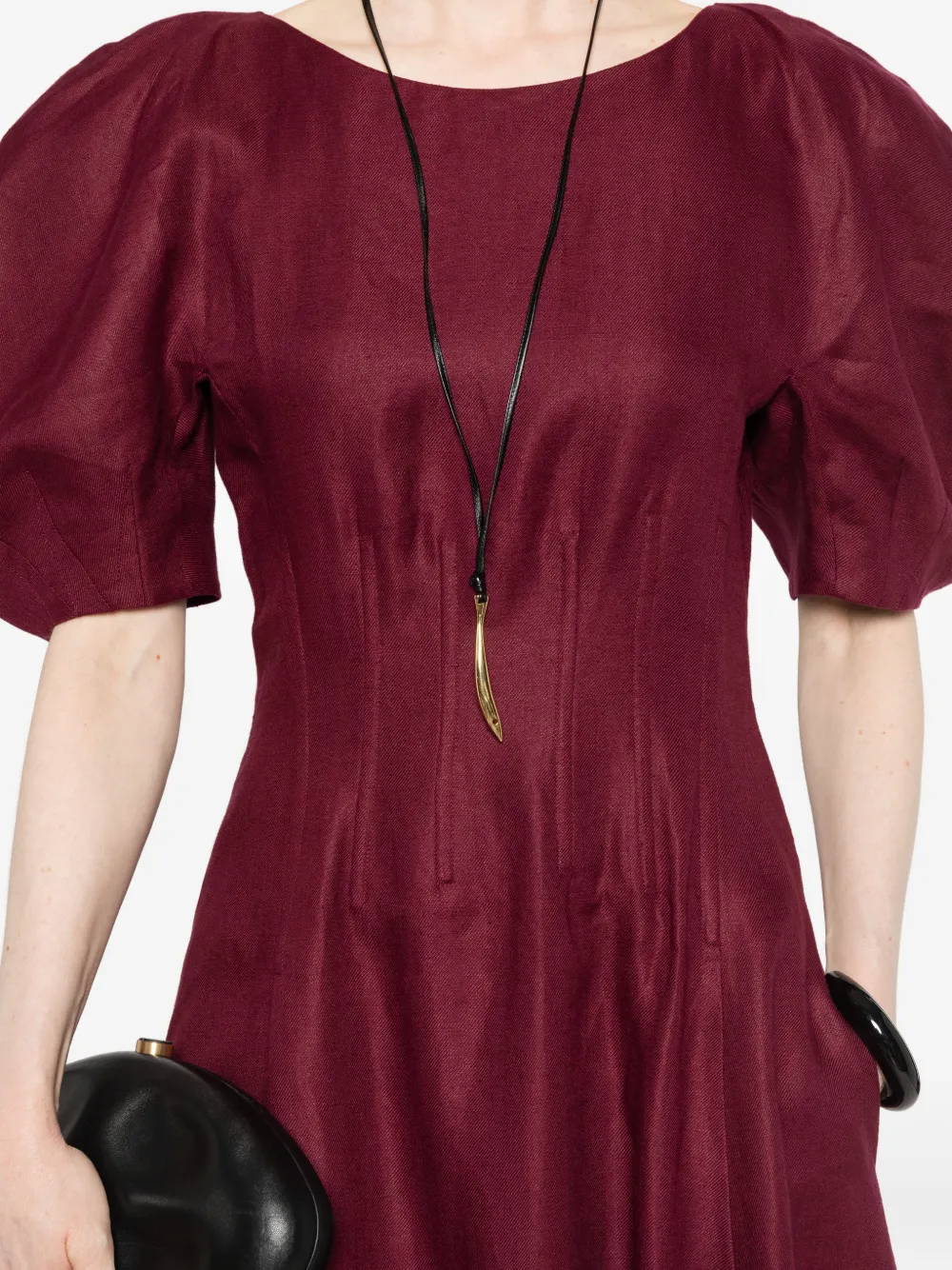 Gabriela Hearst Maxi-jurk met pofmouwen Rood
