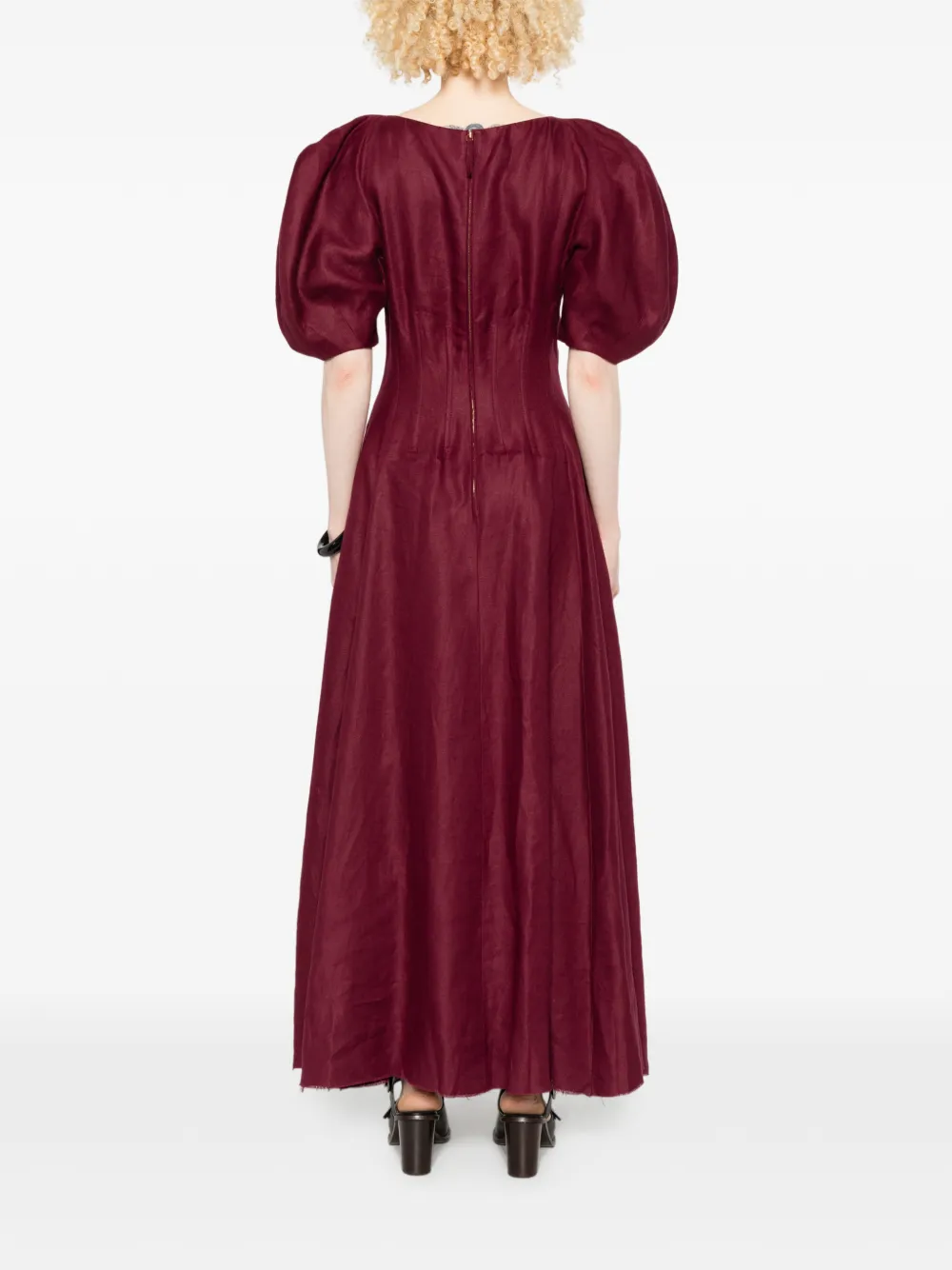 Gabriela Hearst Maxi-jurk met pofmouwen Rood