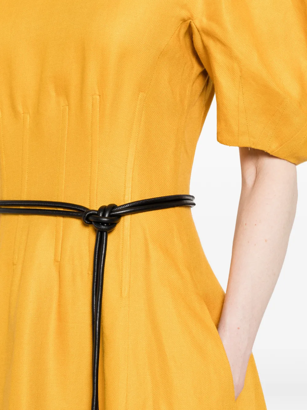 Gabriela Hearst Maxi-jurk met pofmouwen Geel