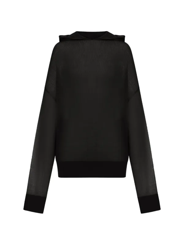 Rick Owens ロングスリーブ ニットパーカー | ブラック | FARFETCH JP