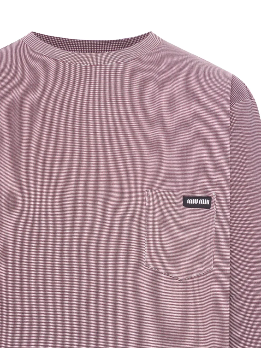 Miu T-shirt met jacquard streep Roze