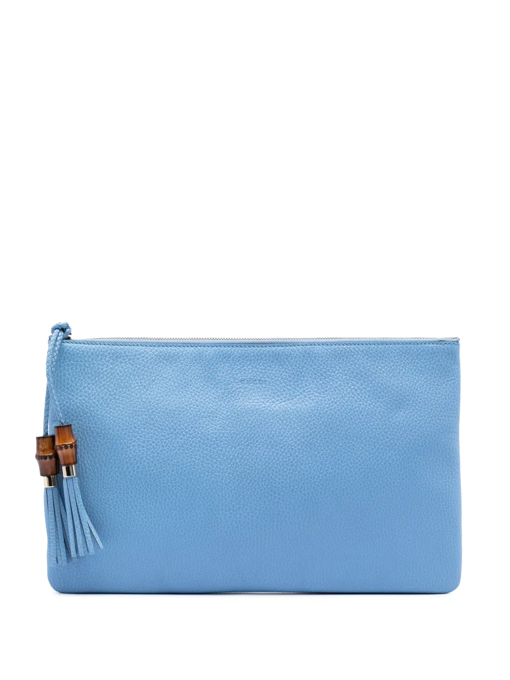 Gucci Pre-Owned 2016-2025 Calfskin Bamboo Tassel clutch bag - Blu
