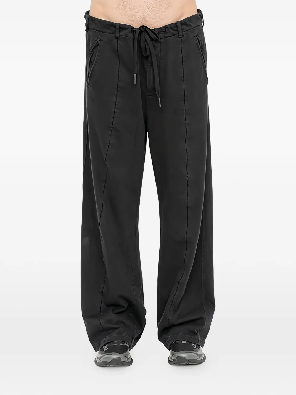 Andrea Ya'aqov drawstring wide-leg trousers - Nero