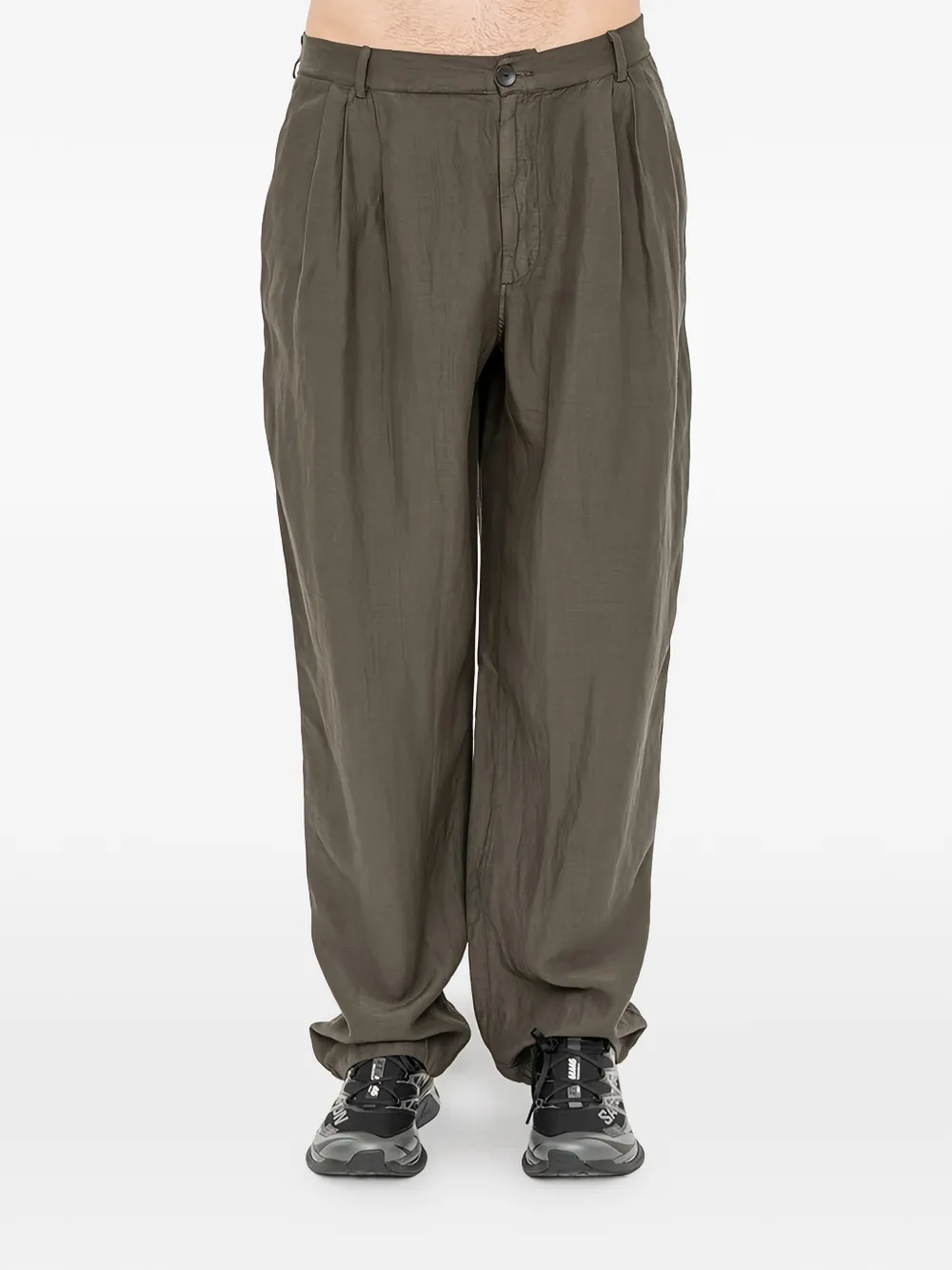 Andrea Ya'aqov pleated patch-pocket trousers - Marrone