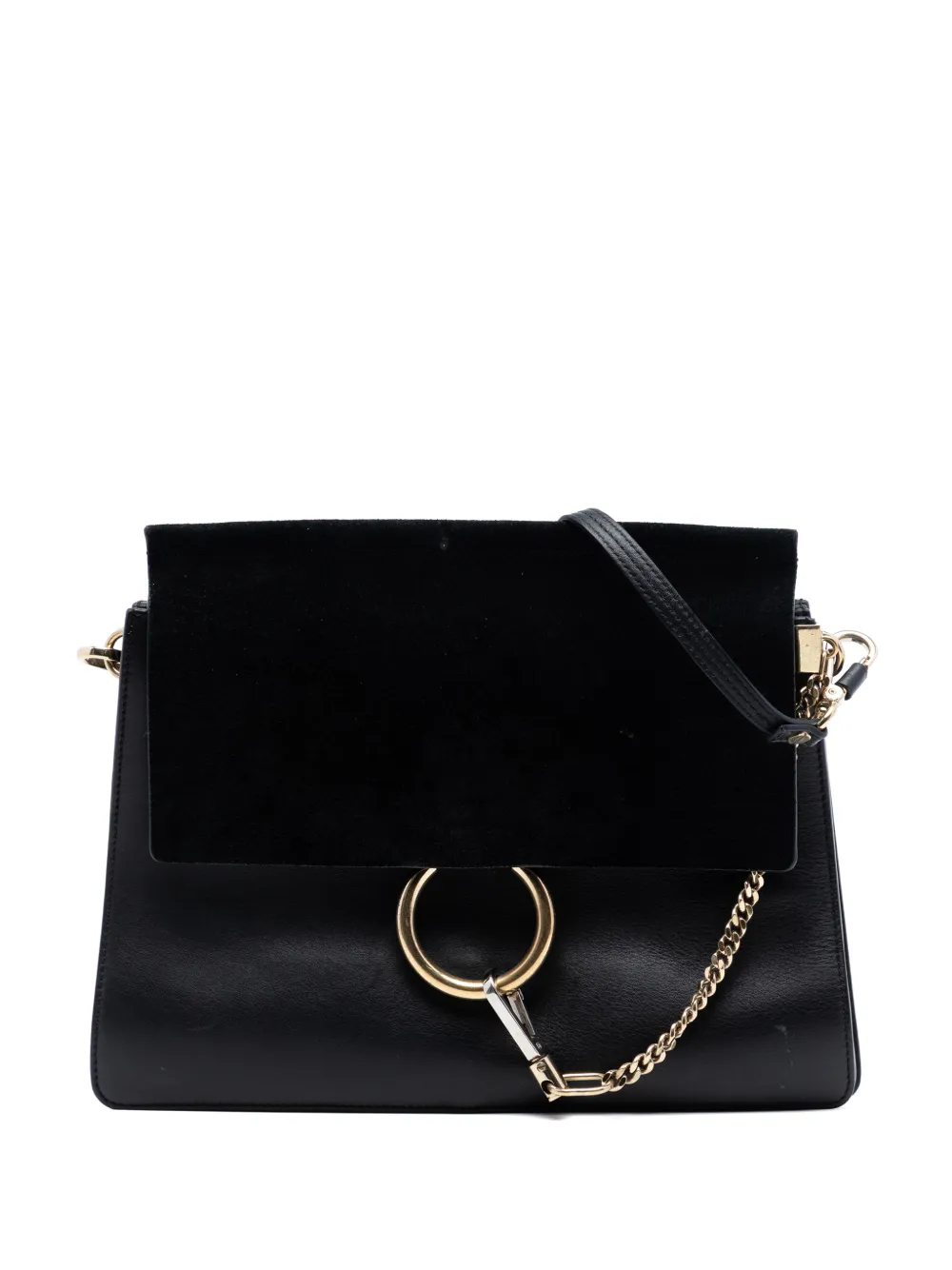Chloé Pre-Owned 2017 Medium Calfskin and Suede Faye crossbody bag - Nero
